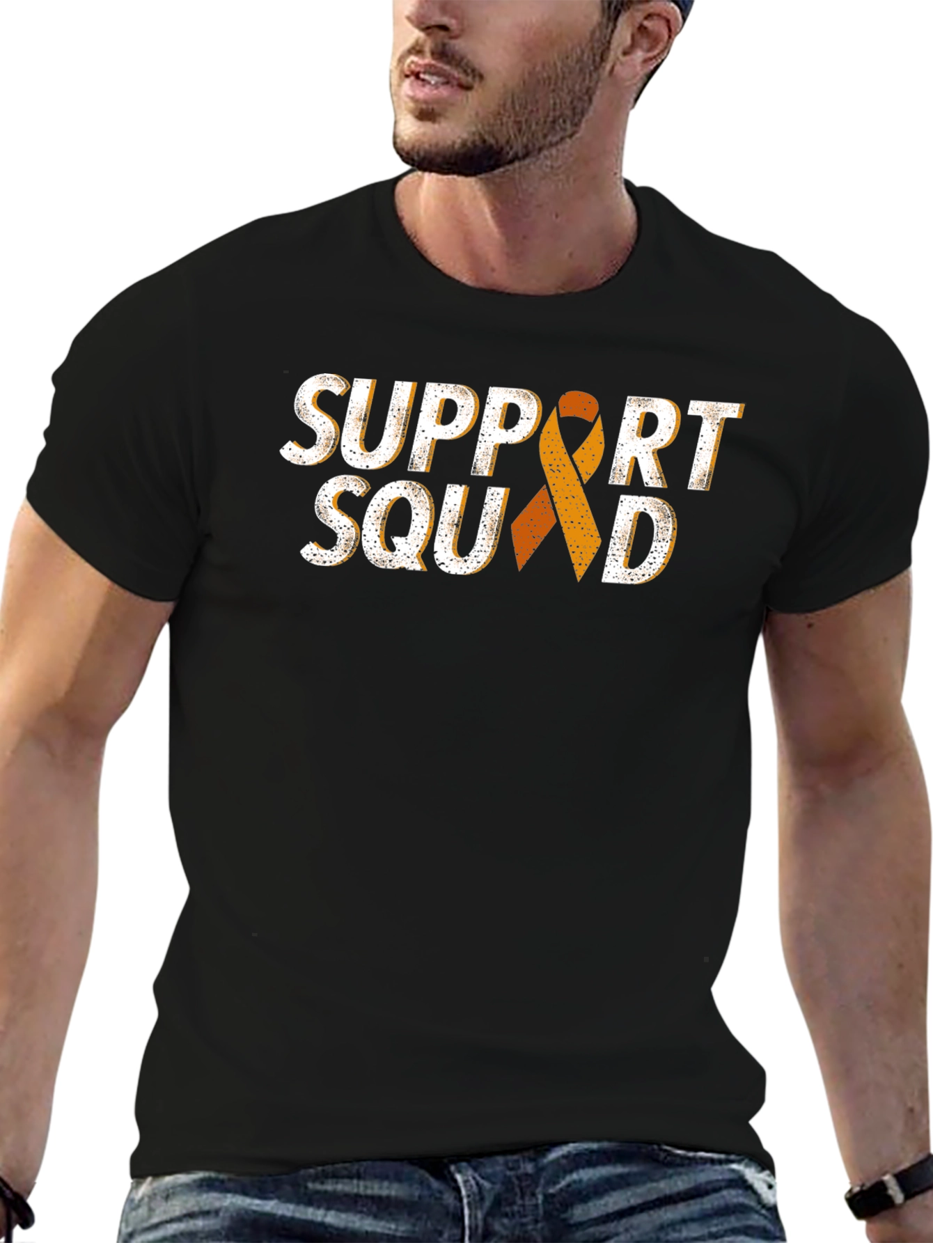 Support Squad T-Shirt - Black Ribbon Awareness Tee