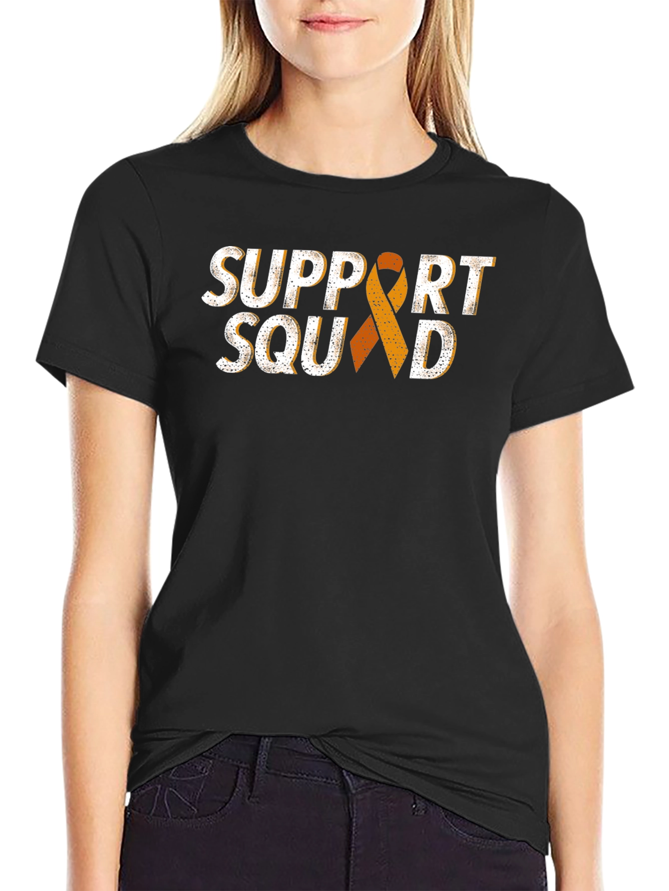 Support Squad T-Shirt - Black Ribbon Awareness Tee