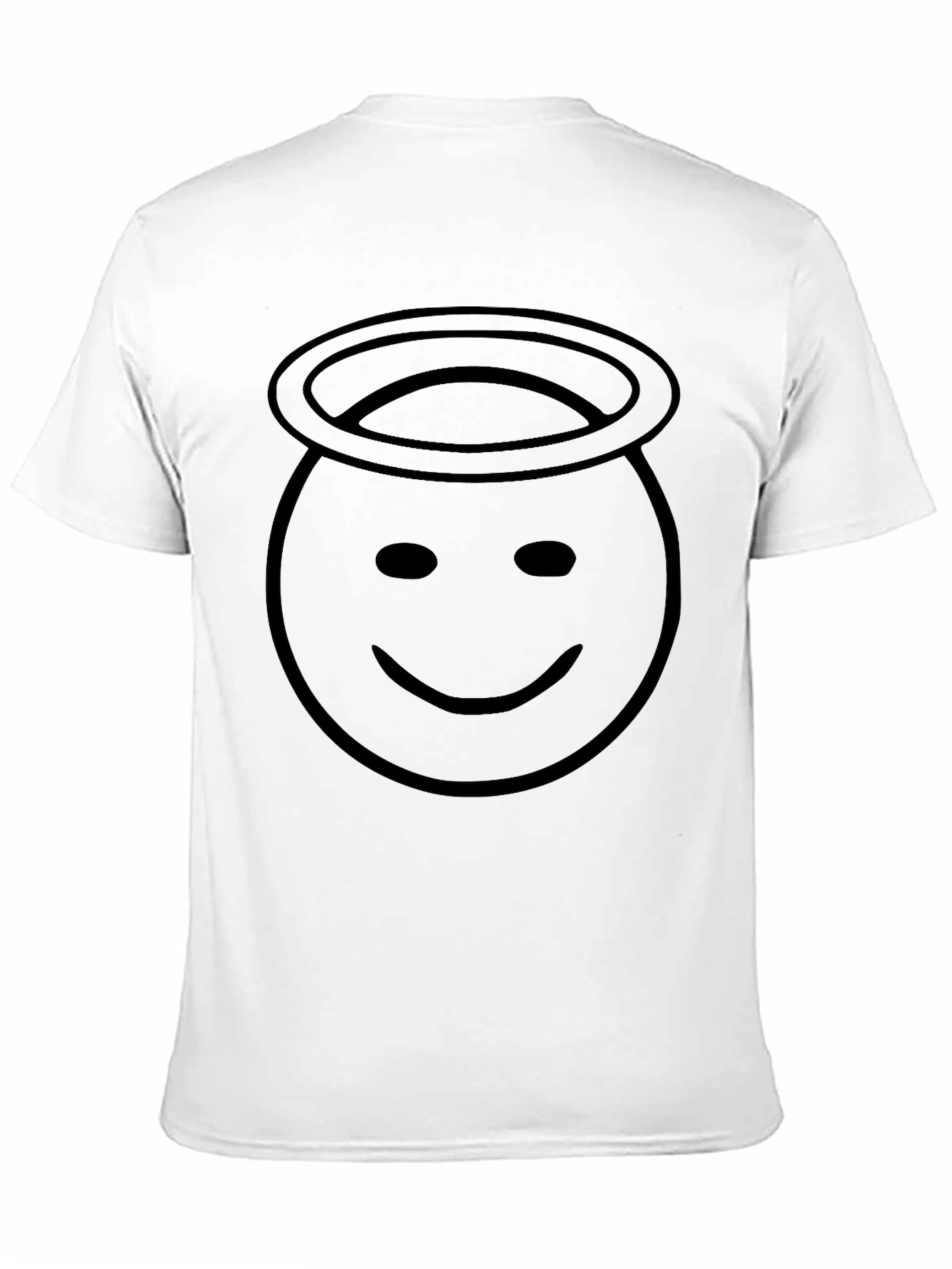 Angel Halo Smiley Face Black T-Shirt