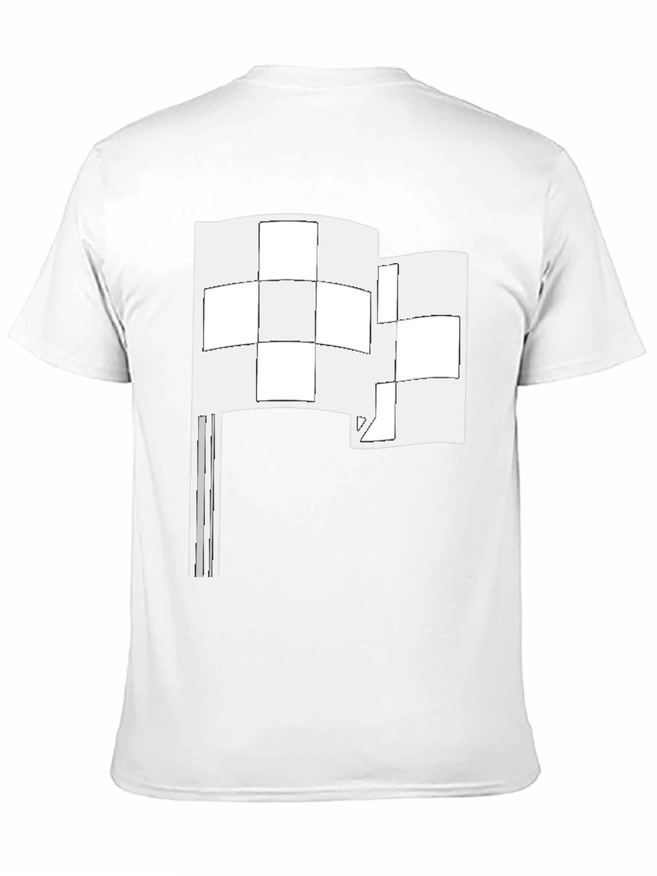 Abstract Flag Graphic Tee - Black Cotton Shirt