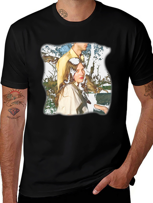 Retro Style Portrait Graphic Black T-Shirt
