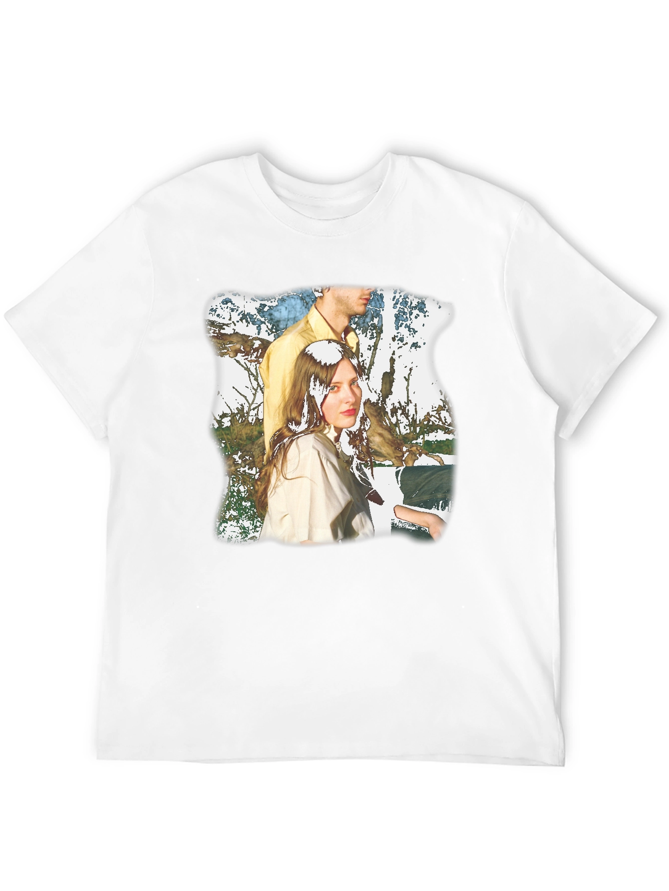 Retro Style Portrait Graphic Black T-Shirt