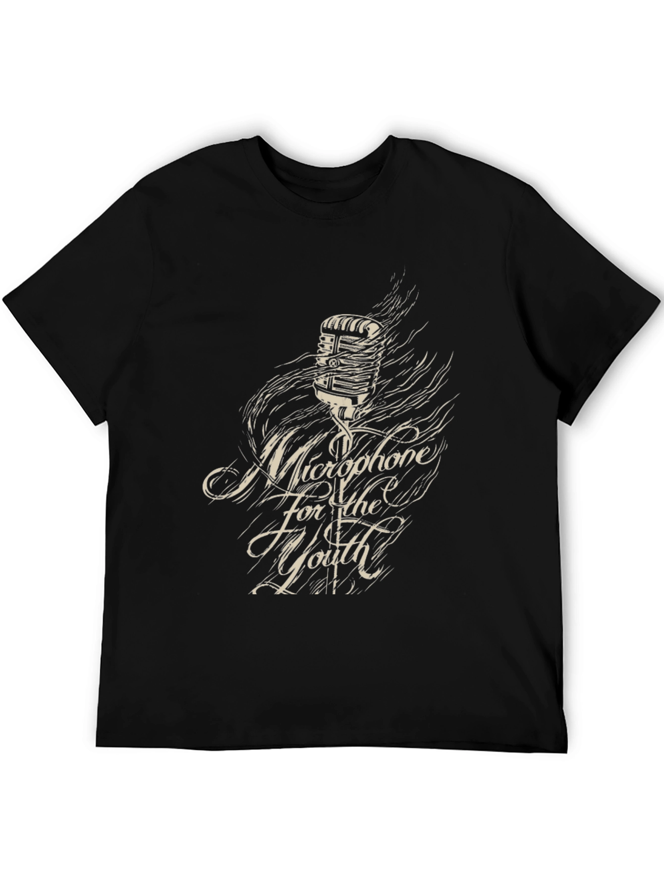 Microphone for the Youth Black Graphic Tee