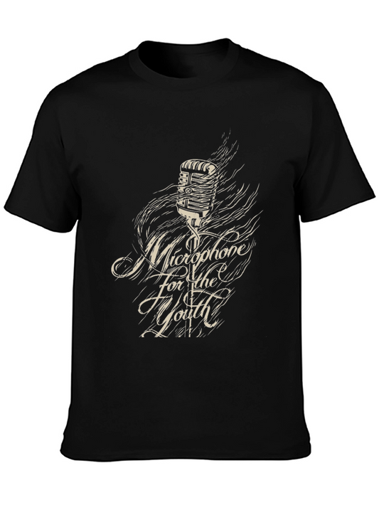 Microphone for the Youth Black Graphic Tee