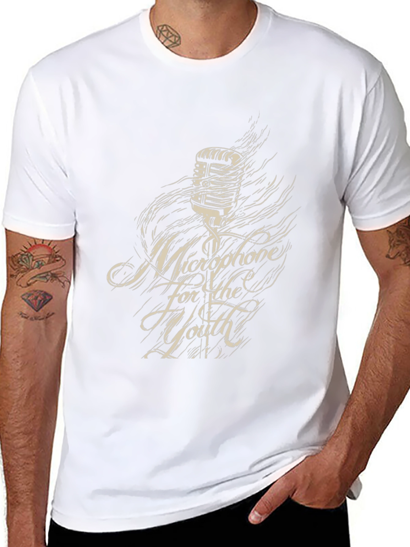 Microphone for the Youth Black Graphic Tee