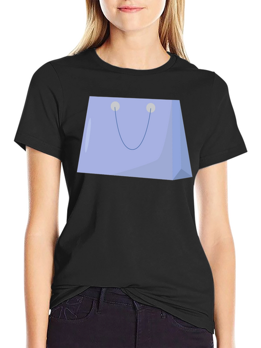 Shopping Bag Graphic Tee - Black Cotton T-Shirt