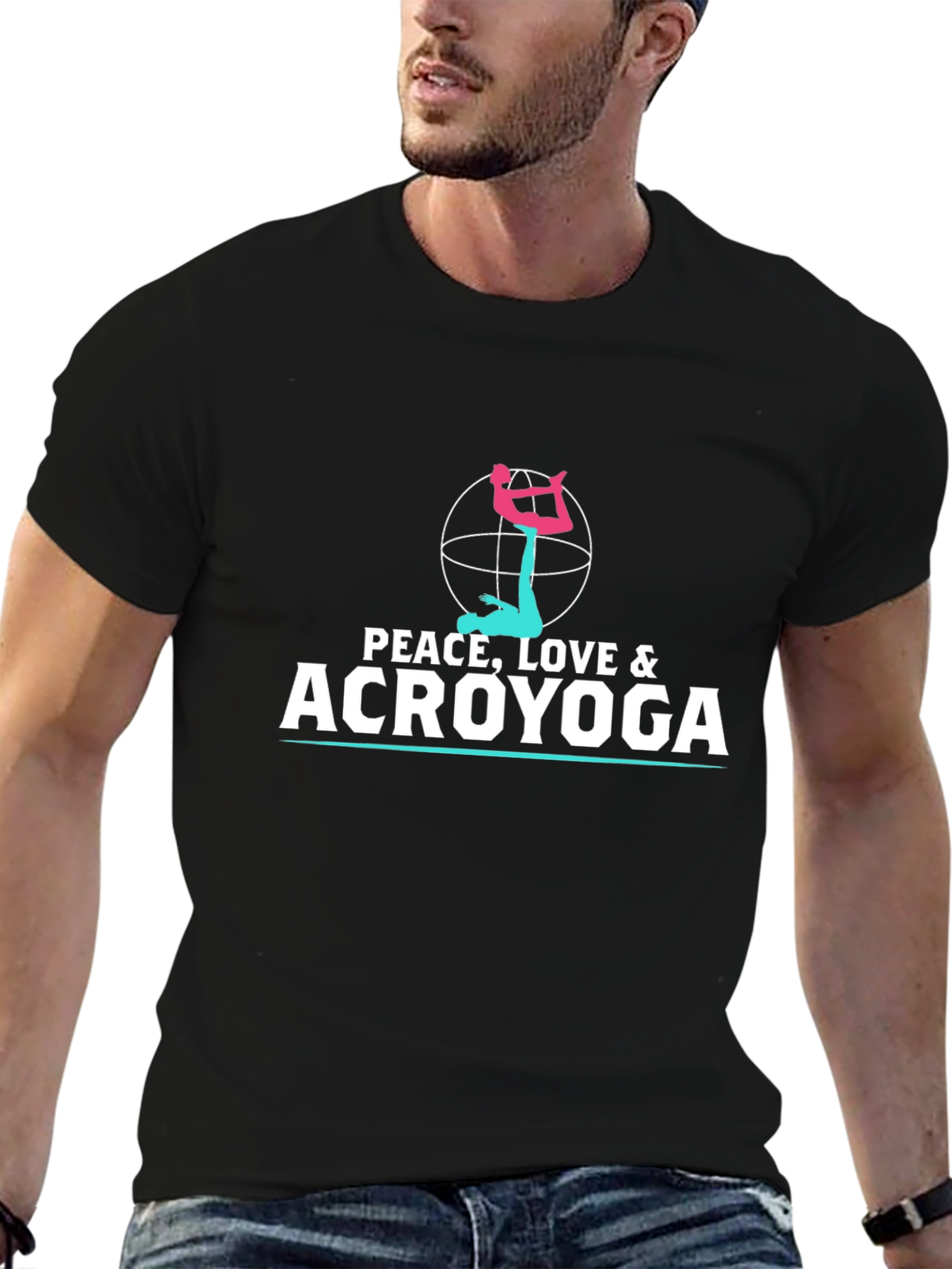 Peace Love Acroyoga Black T-Shirt