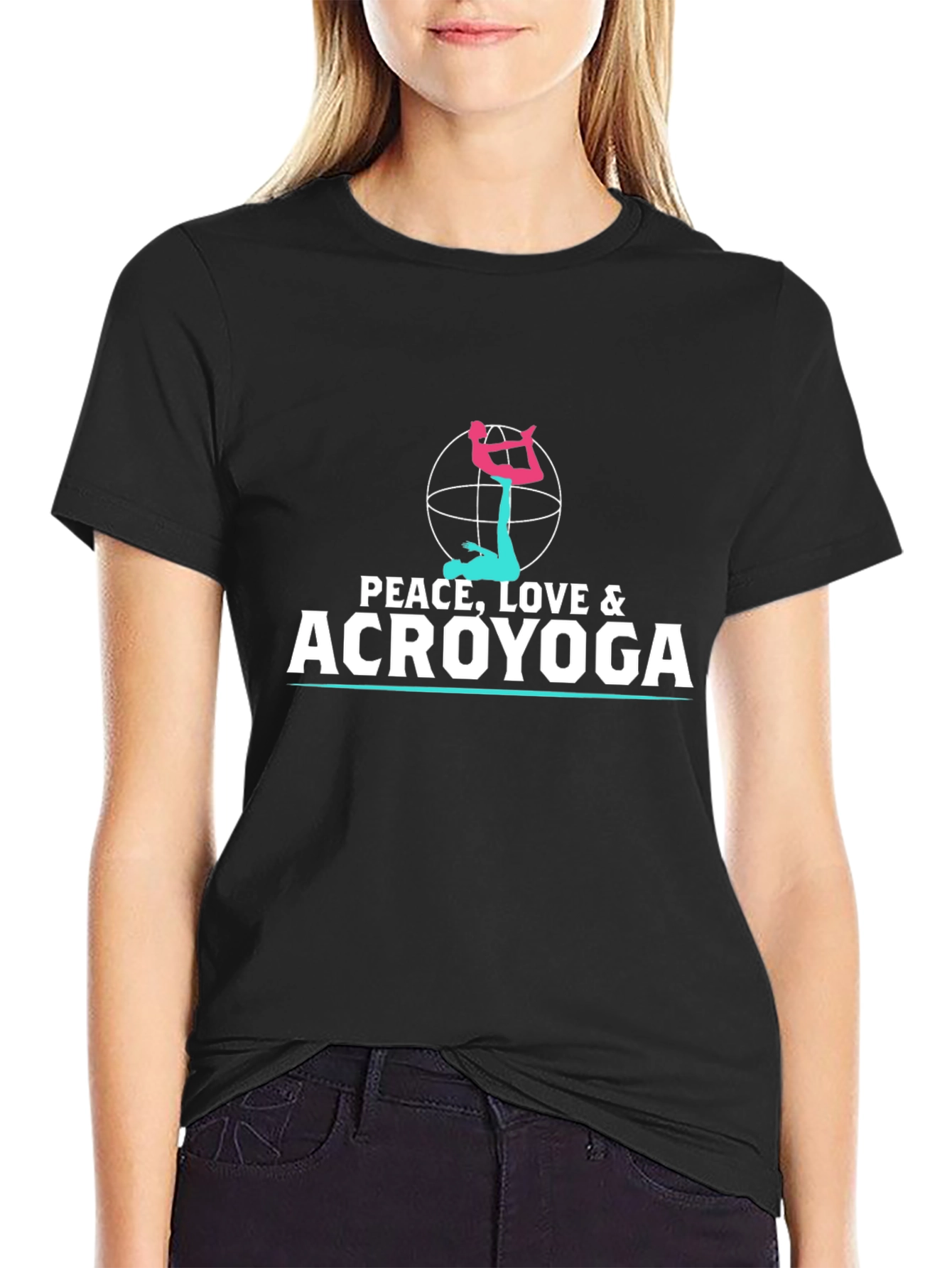 Peace Love Acroyoga Black T-Shirt