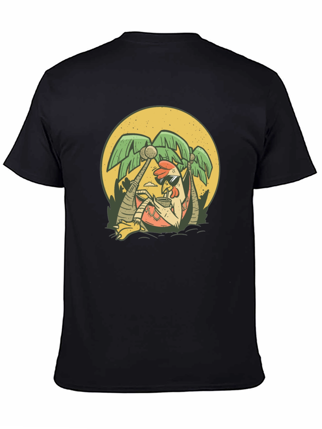 Relaxing Chicken T-Shirt - Tropical Vacation Vibes