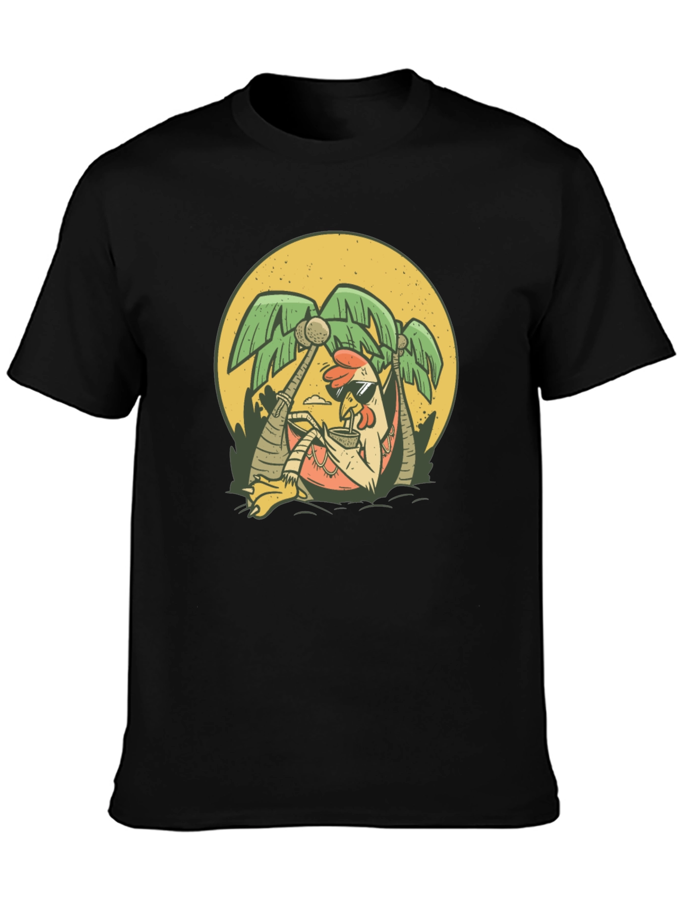 Relaxing Chicken T-Shirt - Tropical Vacation Vibes