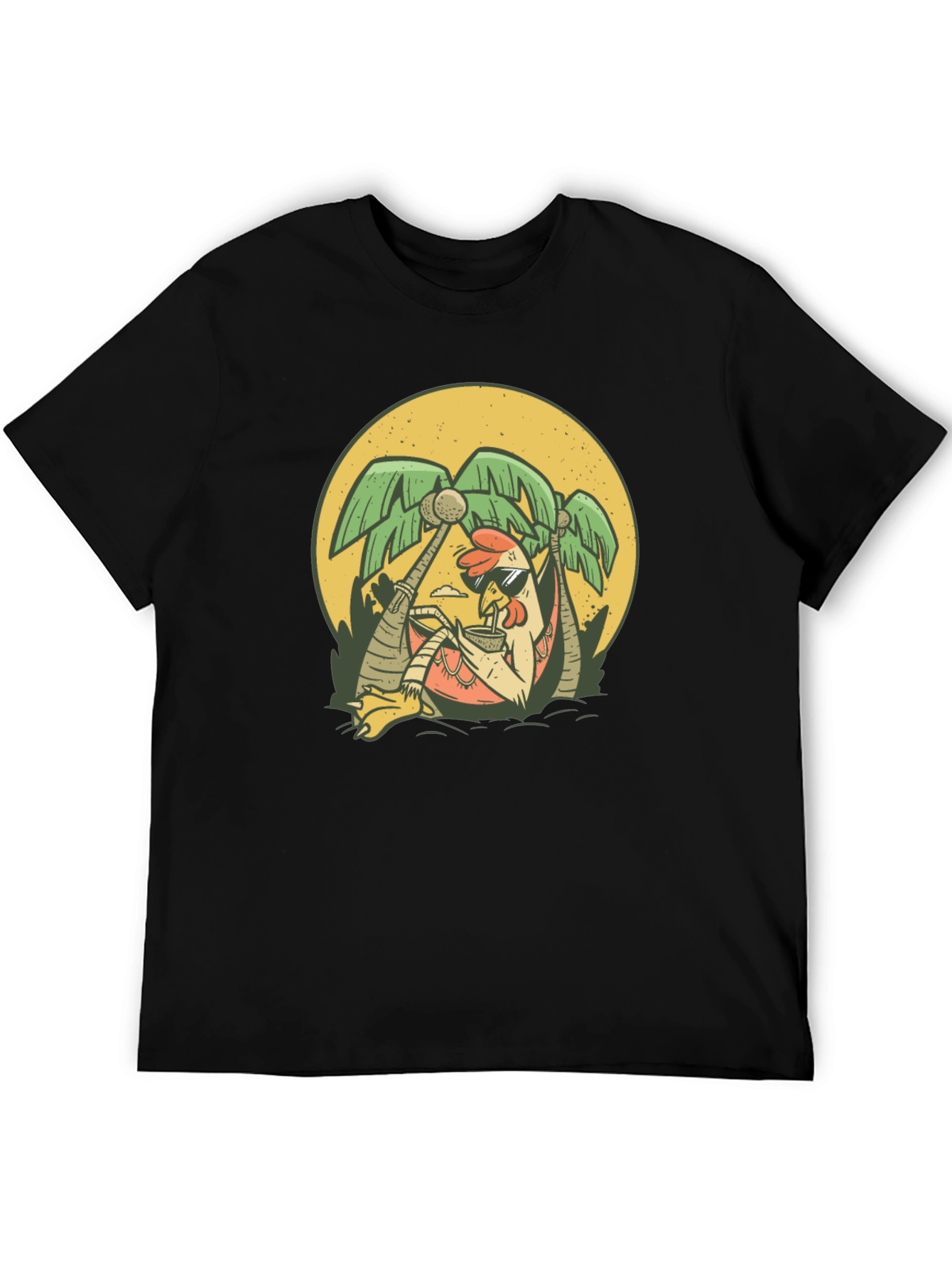 Relaxing Chicken T-Shirt - Tropical Vacation Vibes