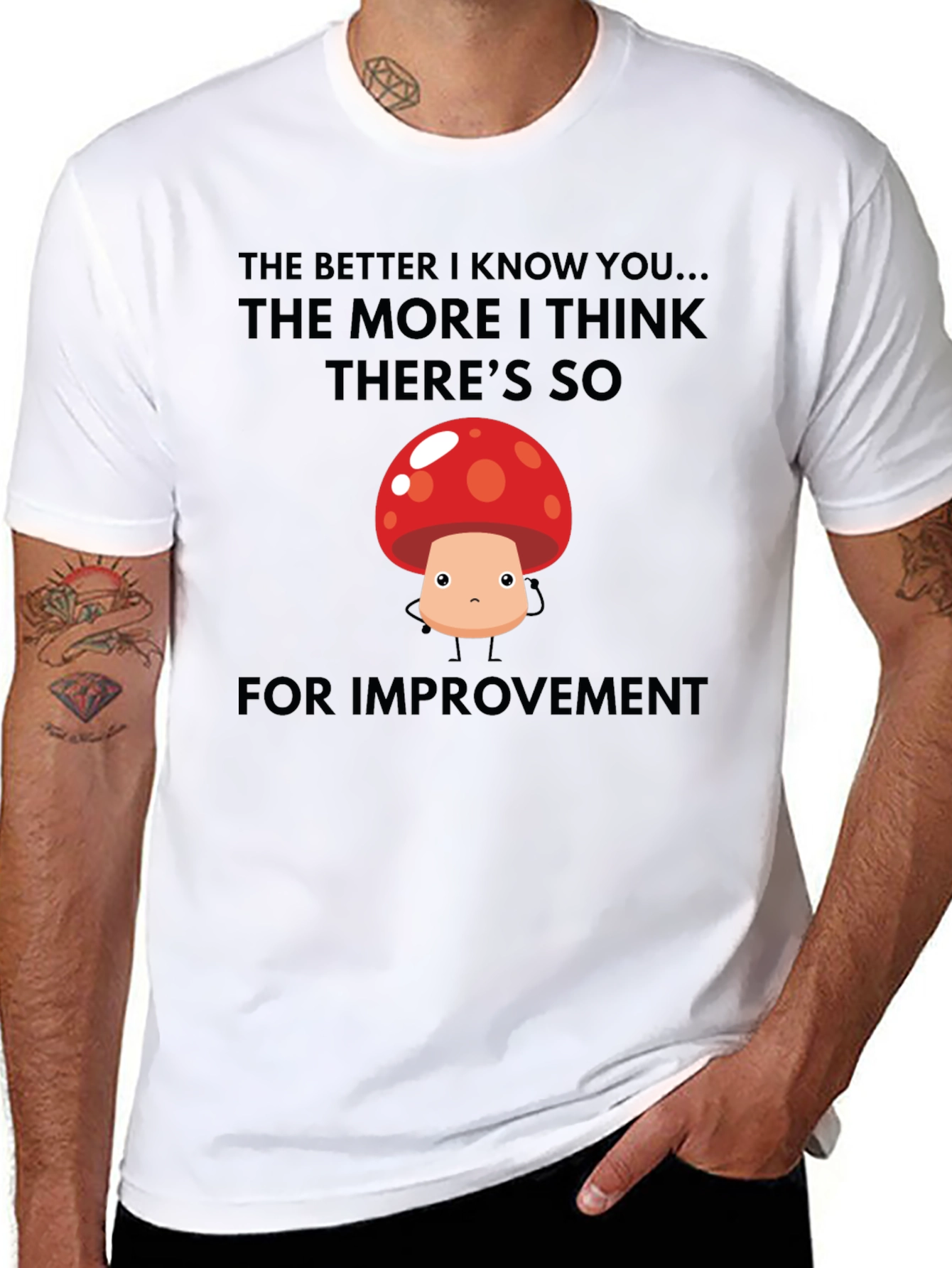 Funny Mushroom Graphic T-Shirt - Room for Improvement