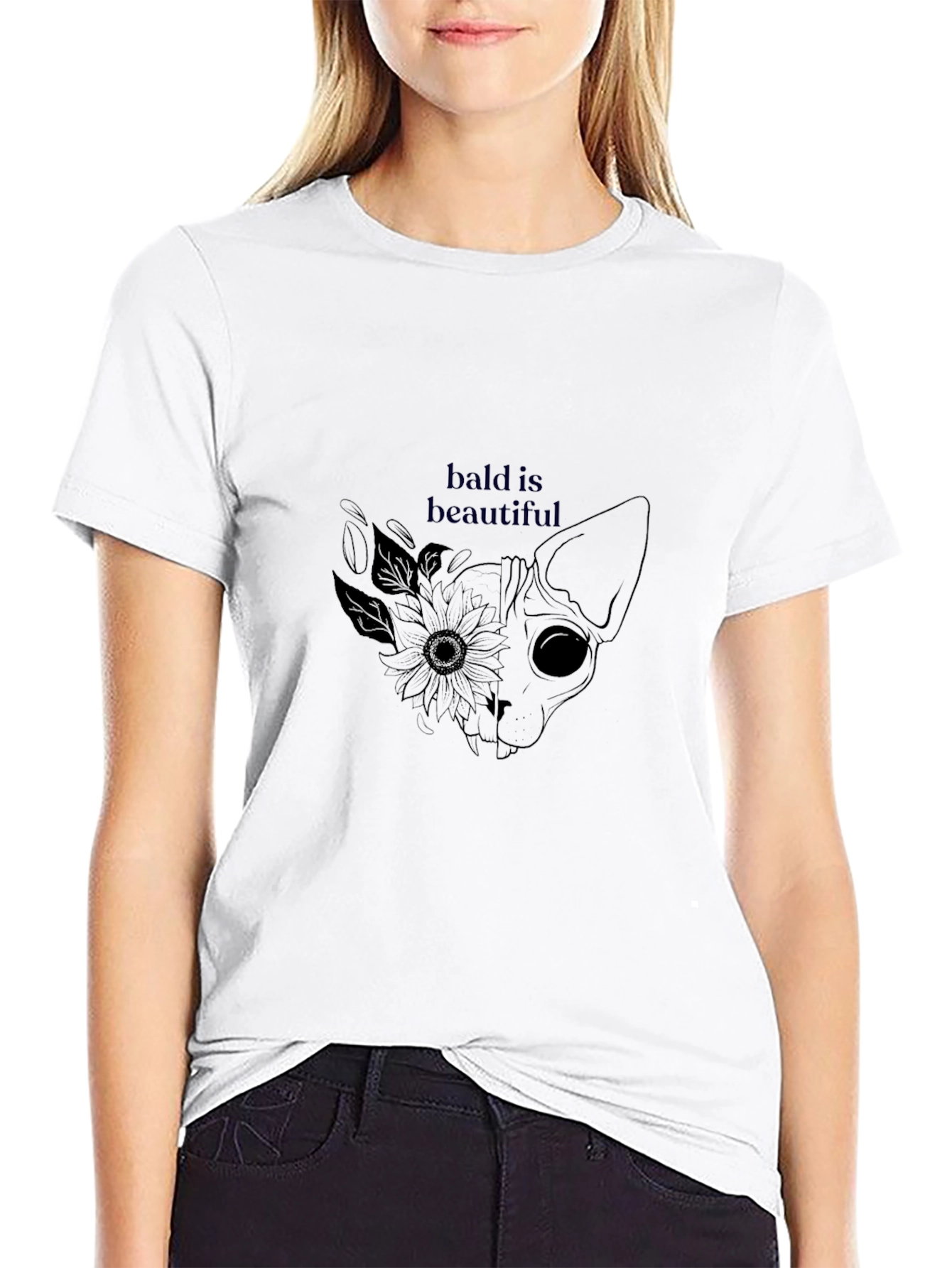 Bald is Beautiful Cat Graphic Tee - Unisex