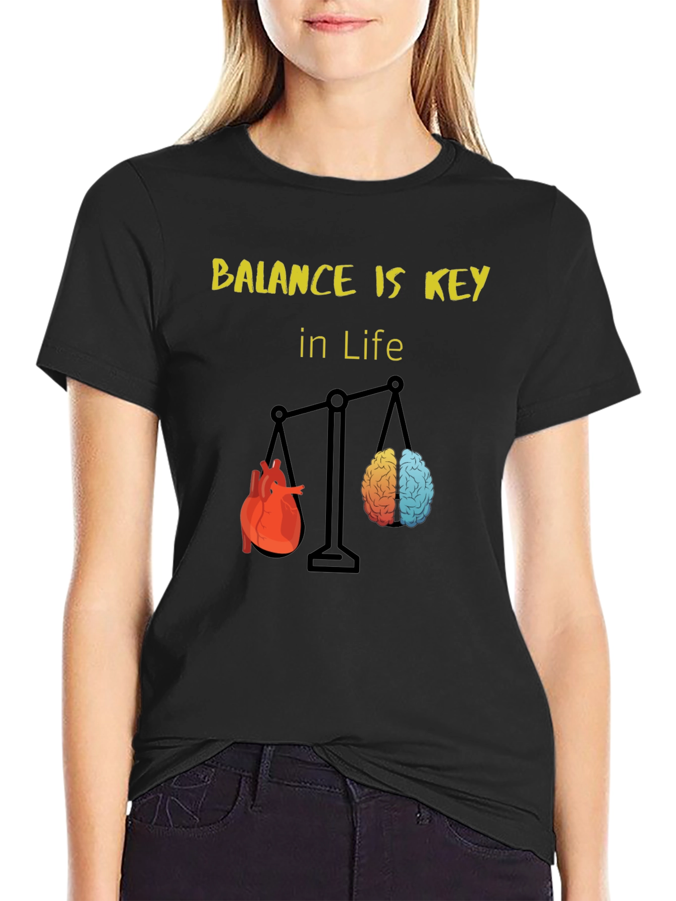 Balance is Key T-Shirt - Heart and Brain