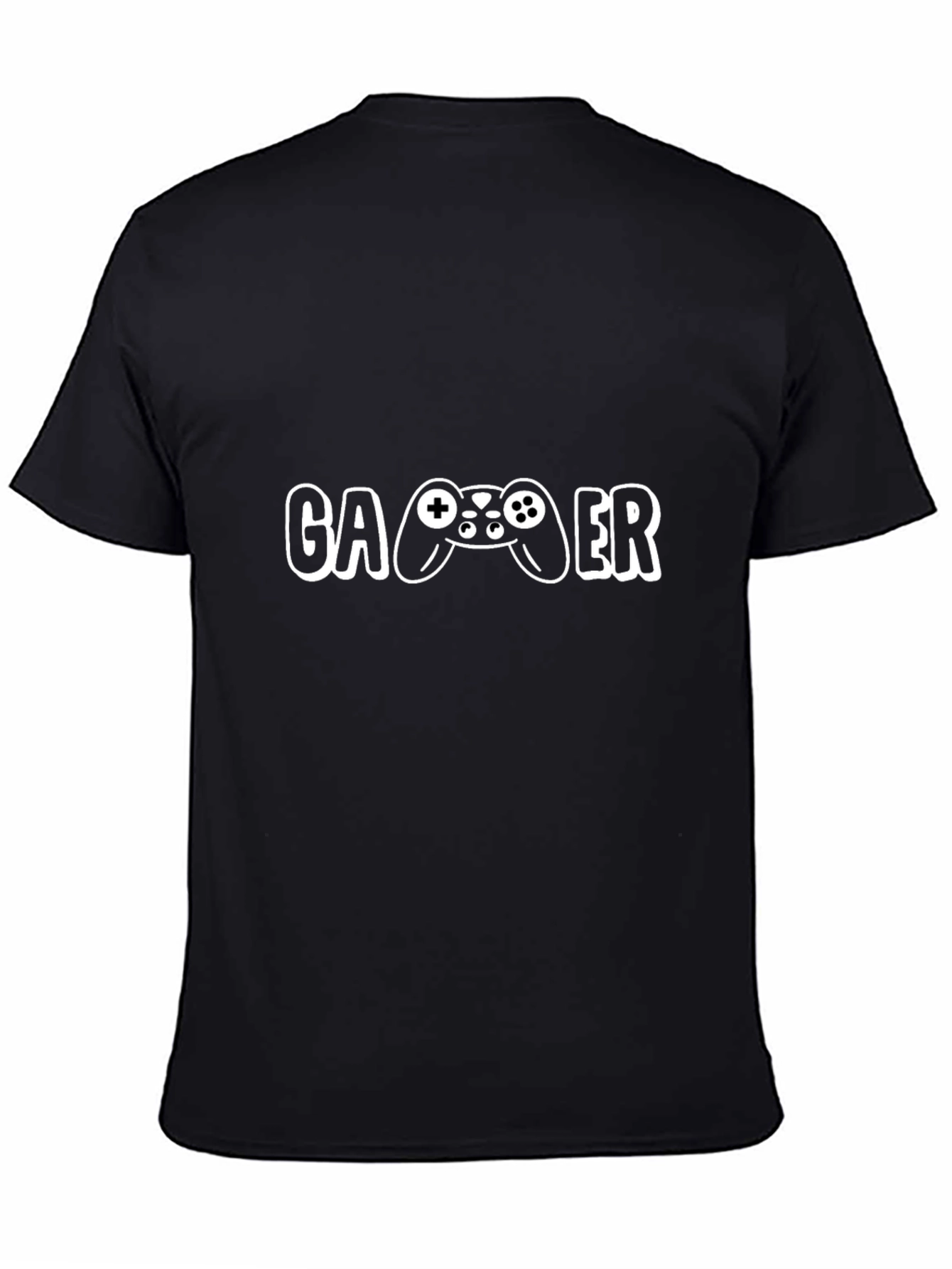 Gamer T-Shirt - Black Cotton Tee with Controller Graphic