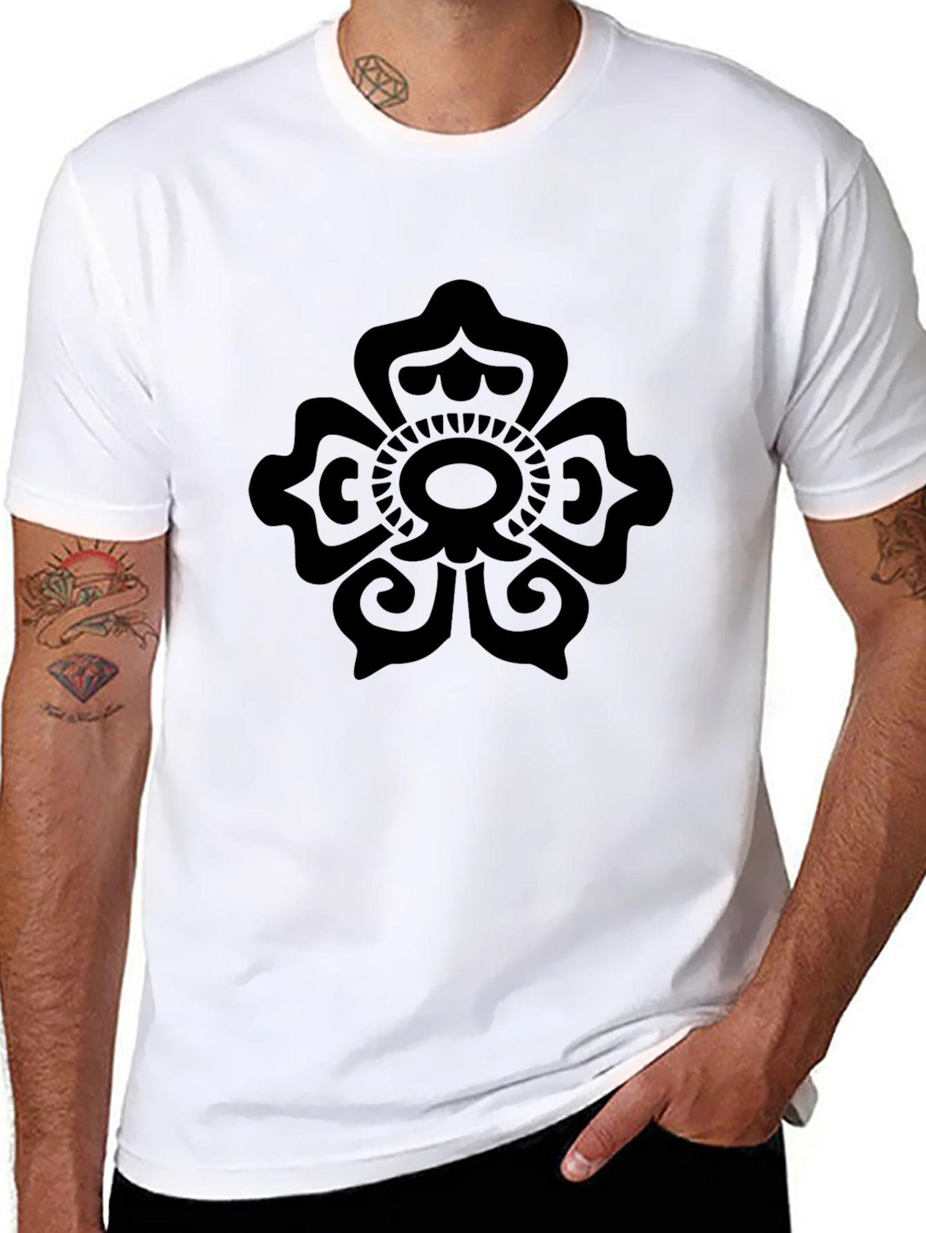 Black Floral Mandala Graphic Tee