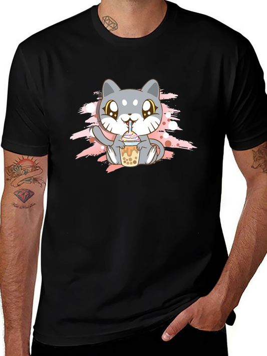 Cute Cat Boba Tea T-Shirt - Kawaii Style