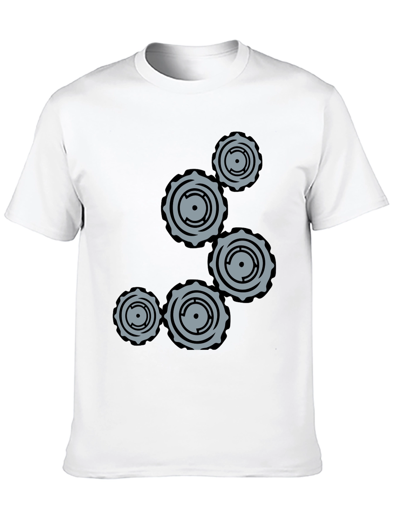 Gear Graphic Black T-Shirt - Unique Design