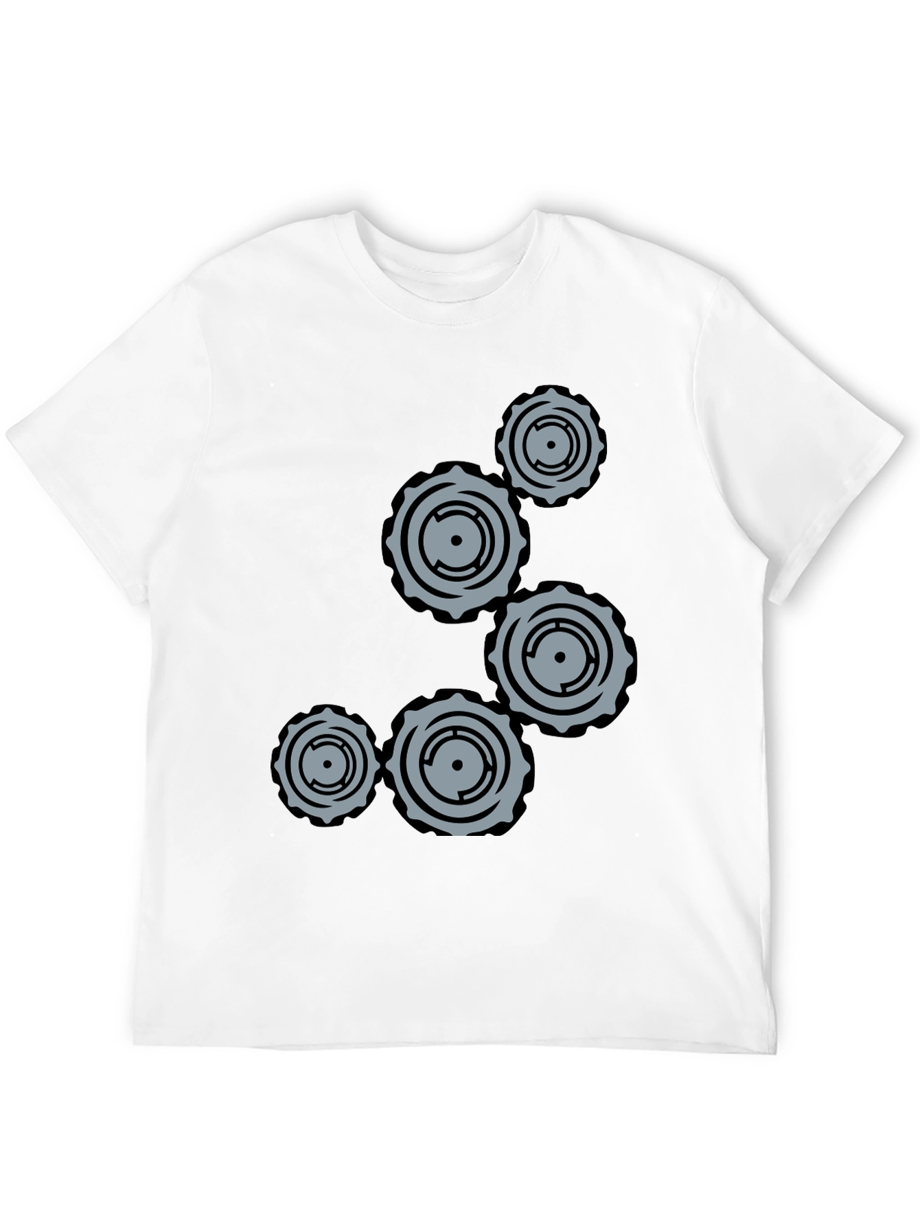 Gear Graphic Black T-Shirt - Unique Design