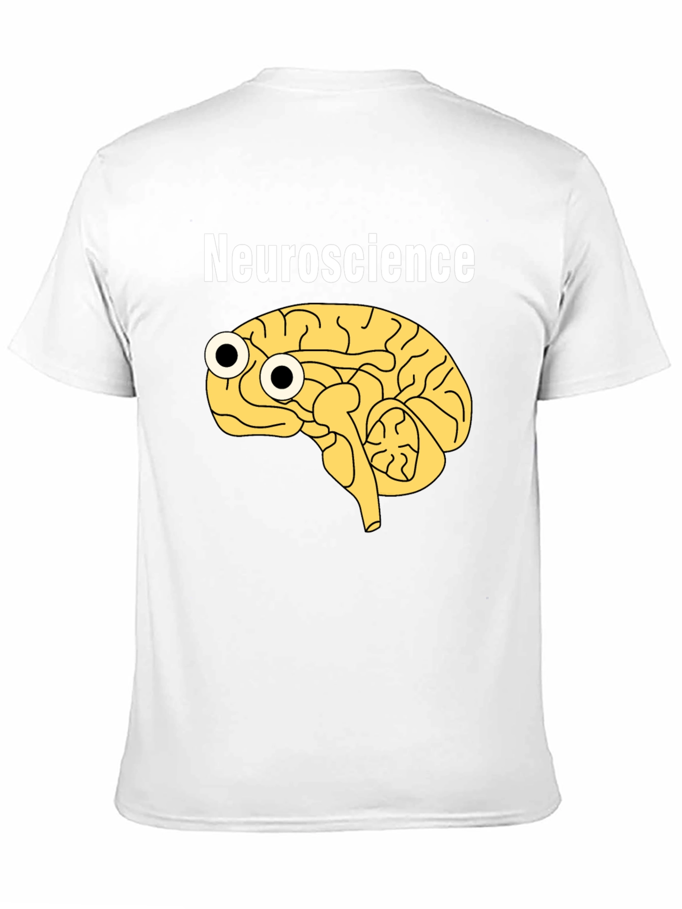 Funny Neuroscience Brain Googly Eyes Black T-Shirt