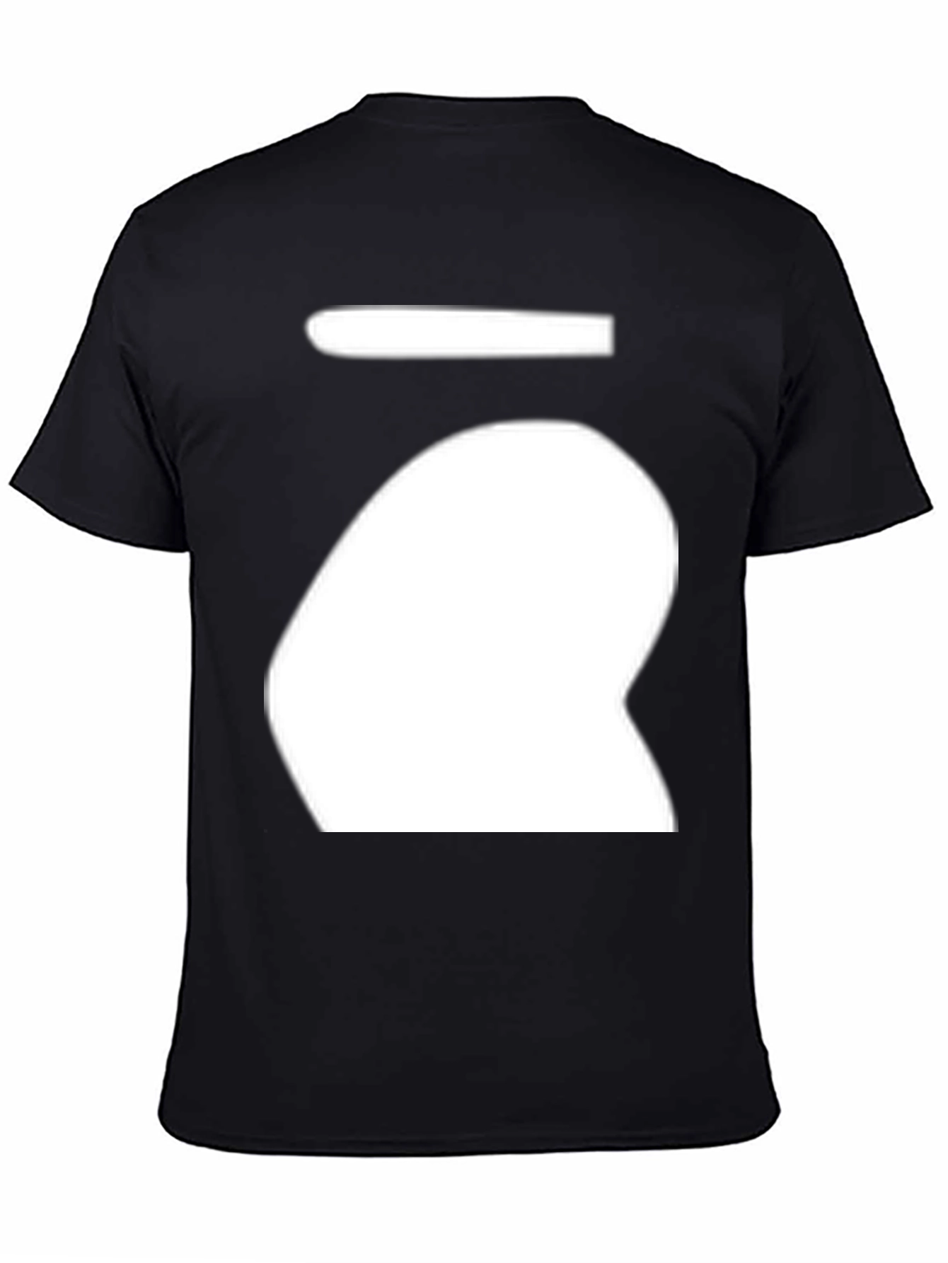 Abstract White Shape Black T-Shirt
