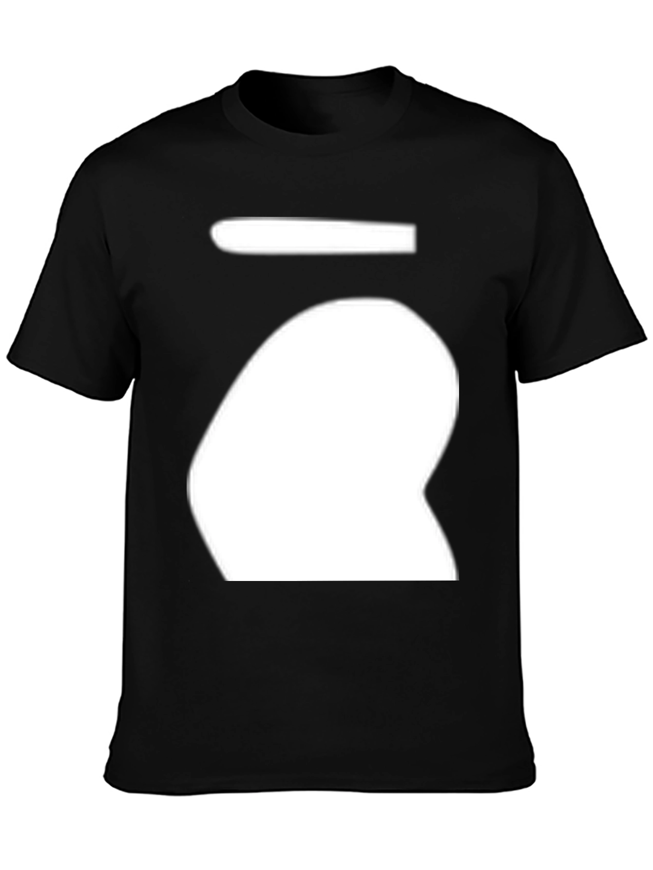 Abstract White Shape Black T-Shirt