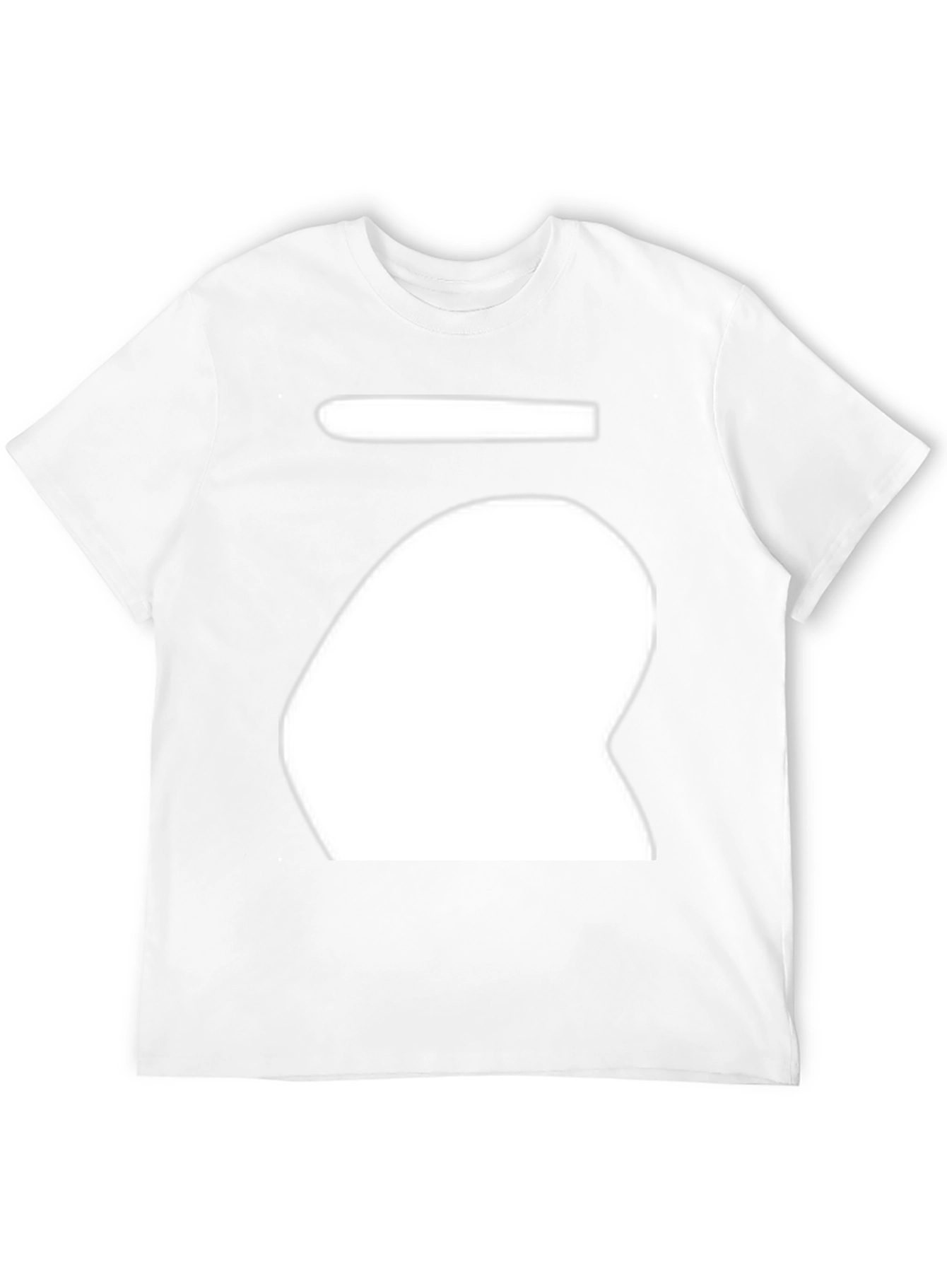 Abstract White Shape Black T-Shirt