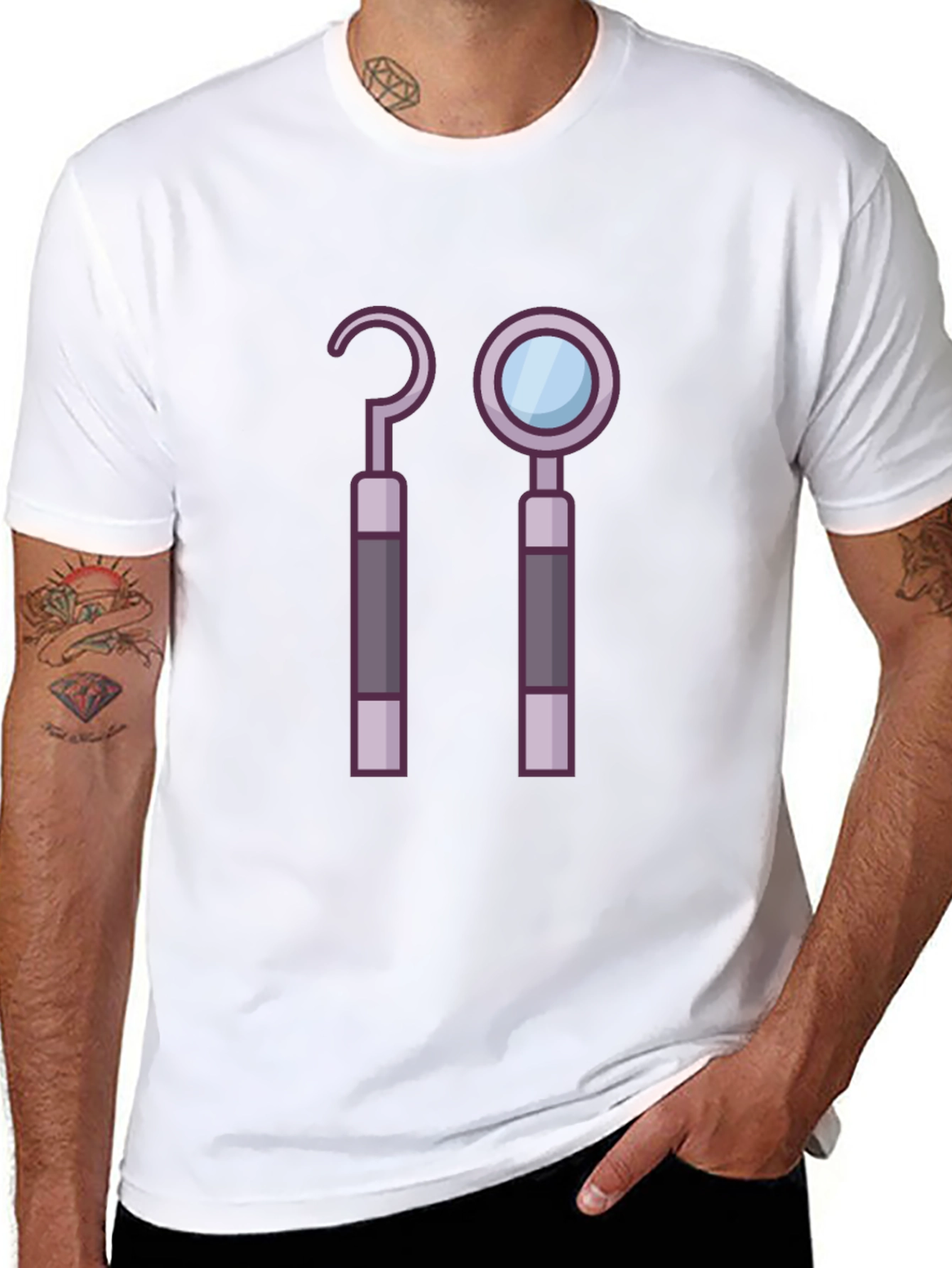Dentist Tools Graphic Tee - Novelty Dental Shirt