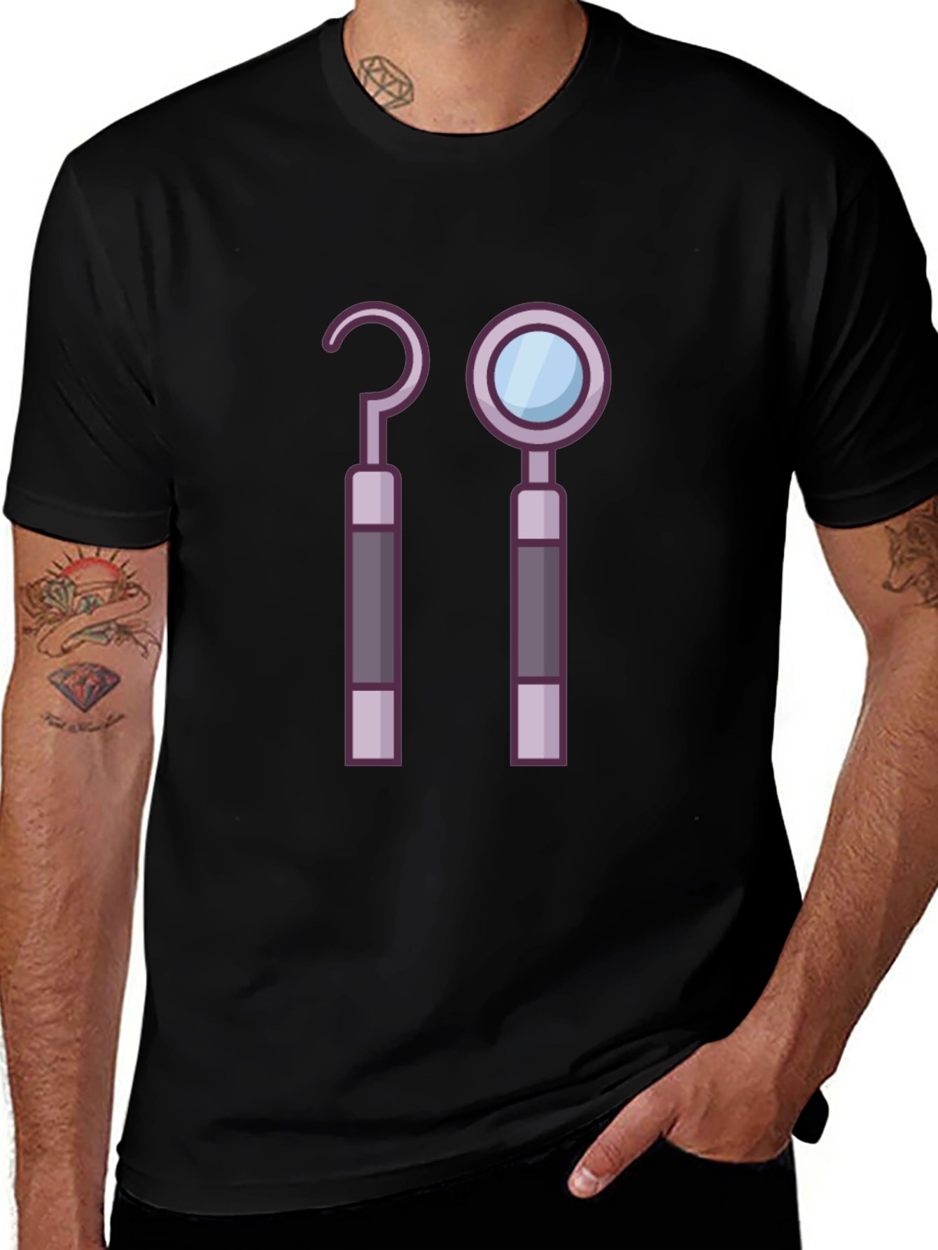 Dentist Tools Graphic Tee - Novelty Dental Shirt