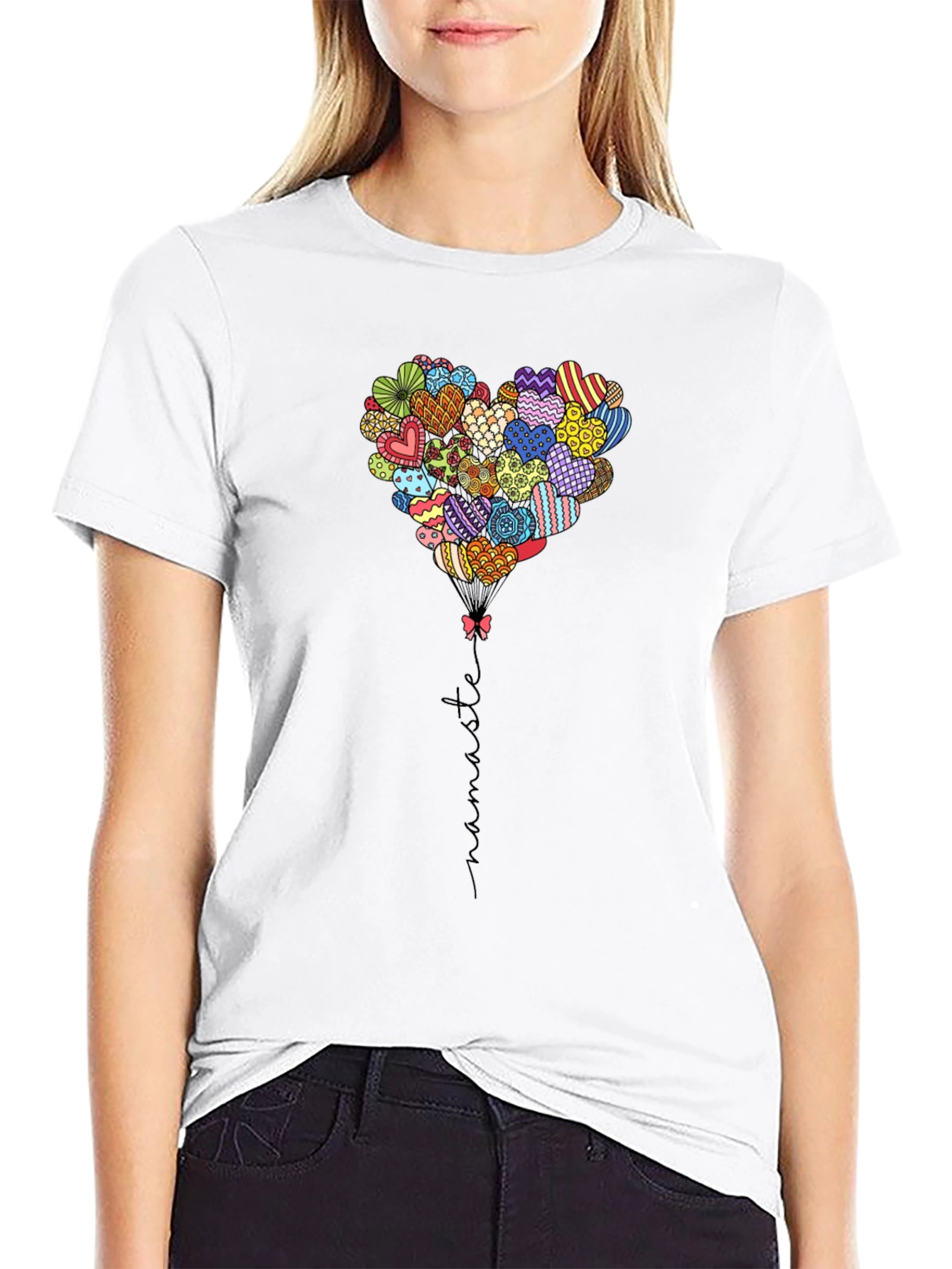Heart Balloon Namaste Graphic Tee