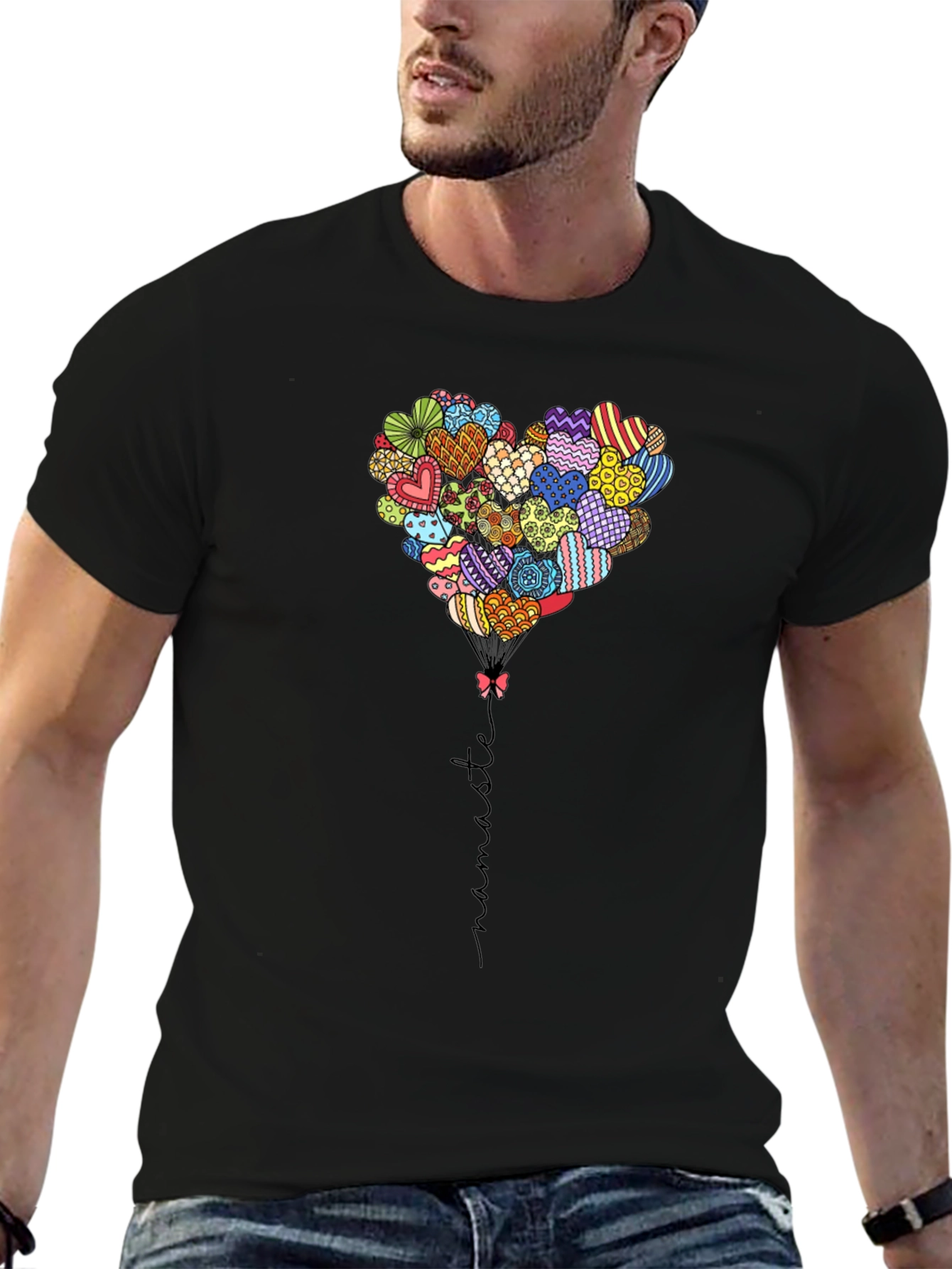 Heart Balloon Namaste Graphic Tee