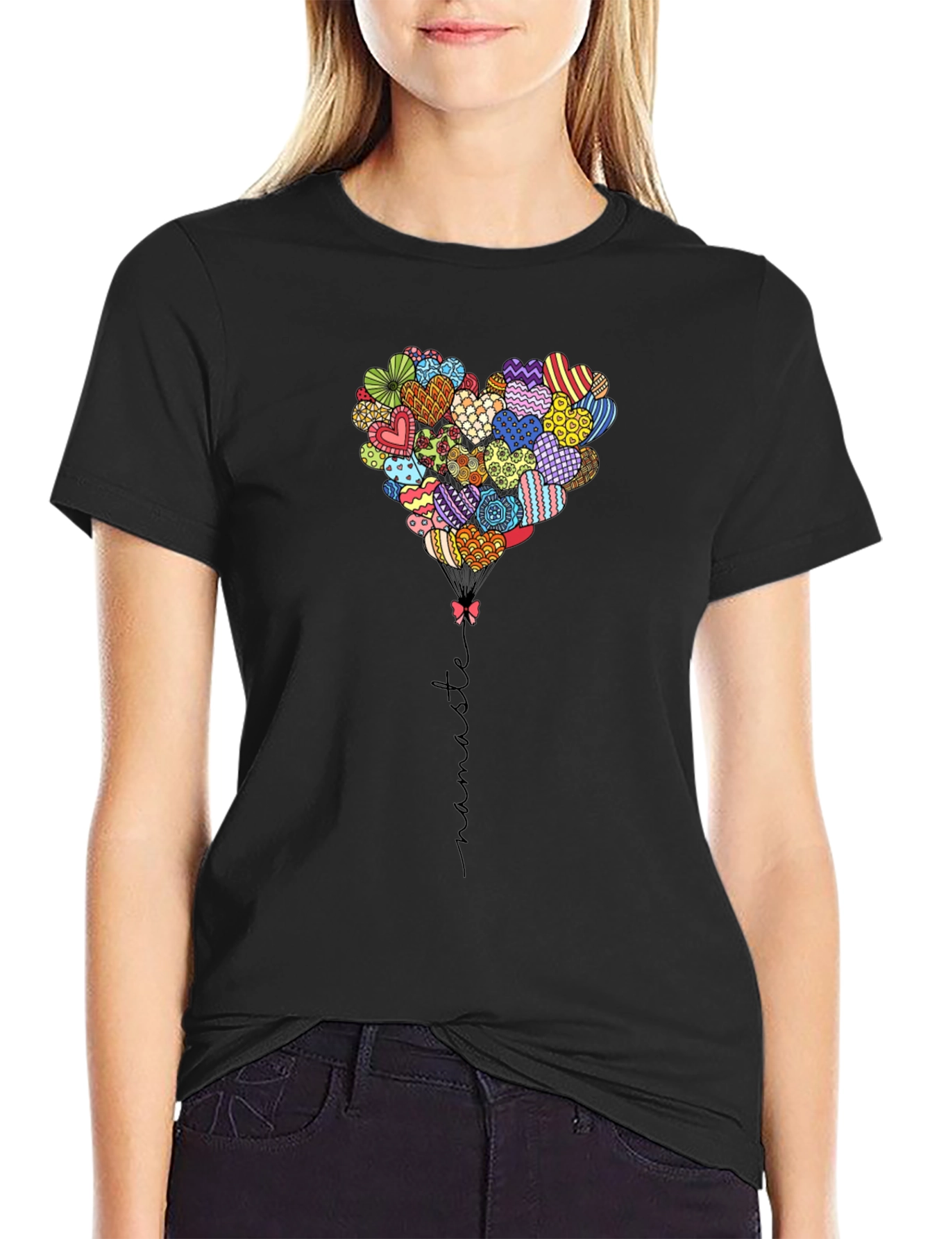 Heart Balloon Namaste Graphic Tee