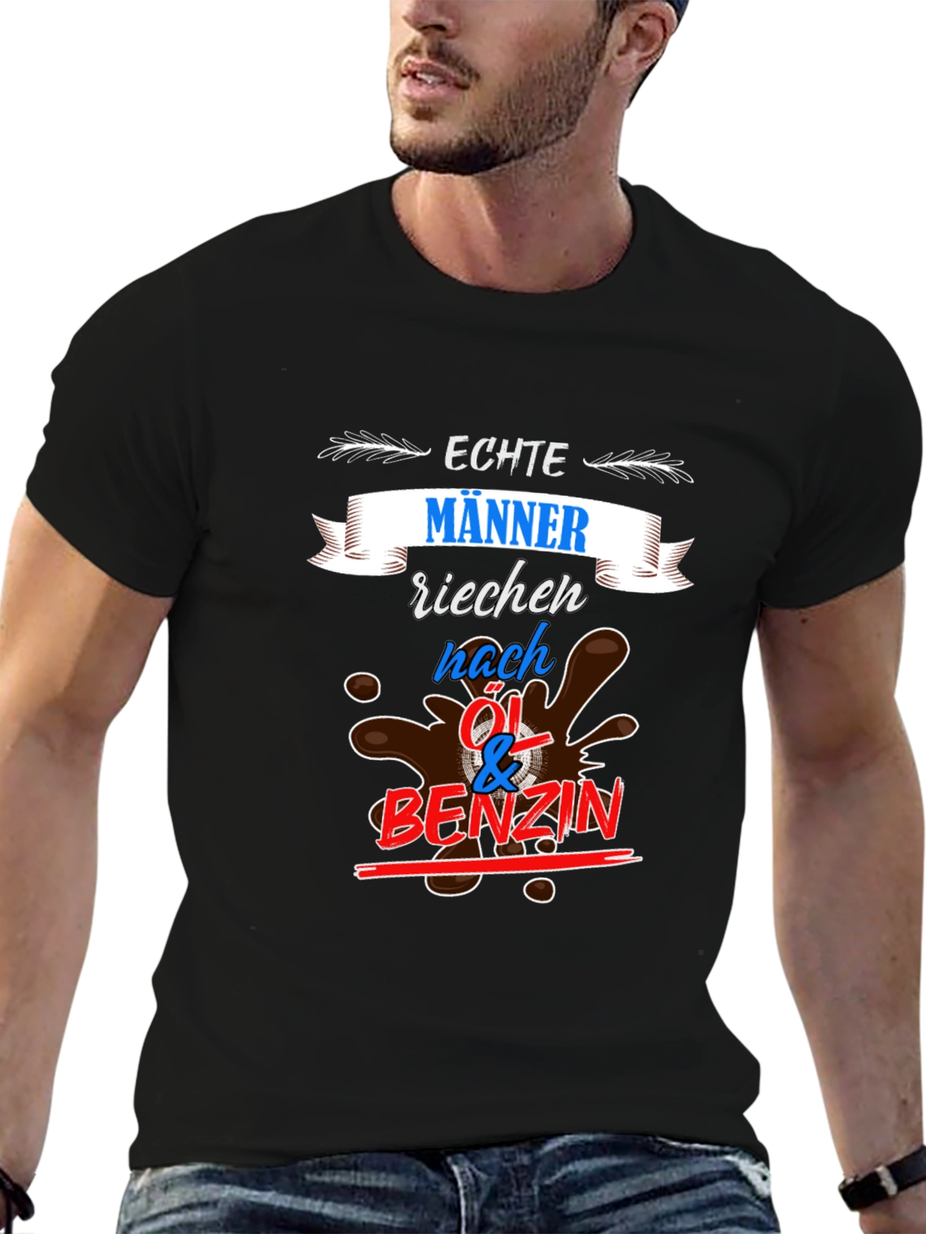 Echte Manner Oil & Benzin Graphic T-Shirt