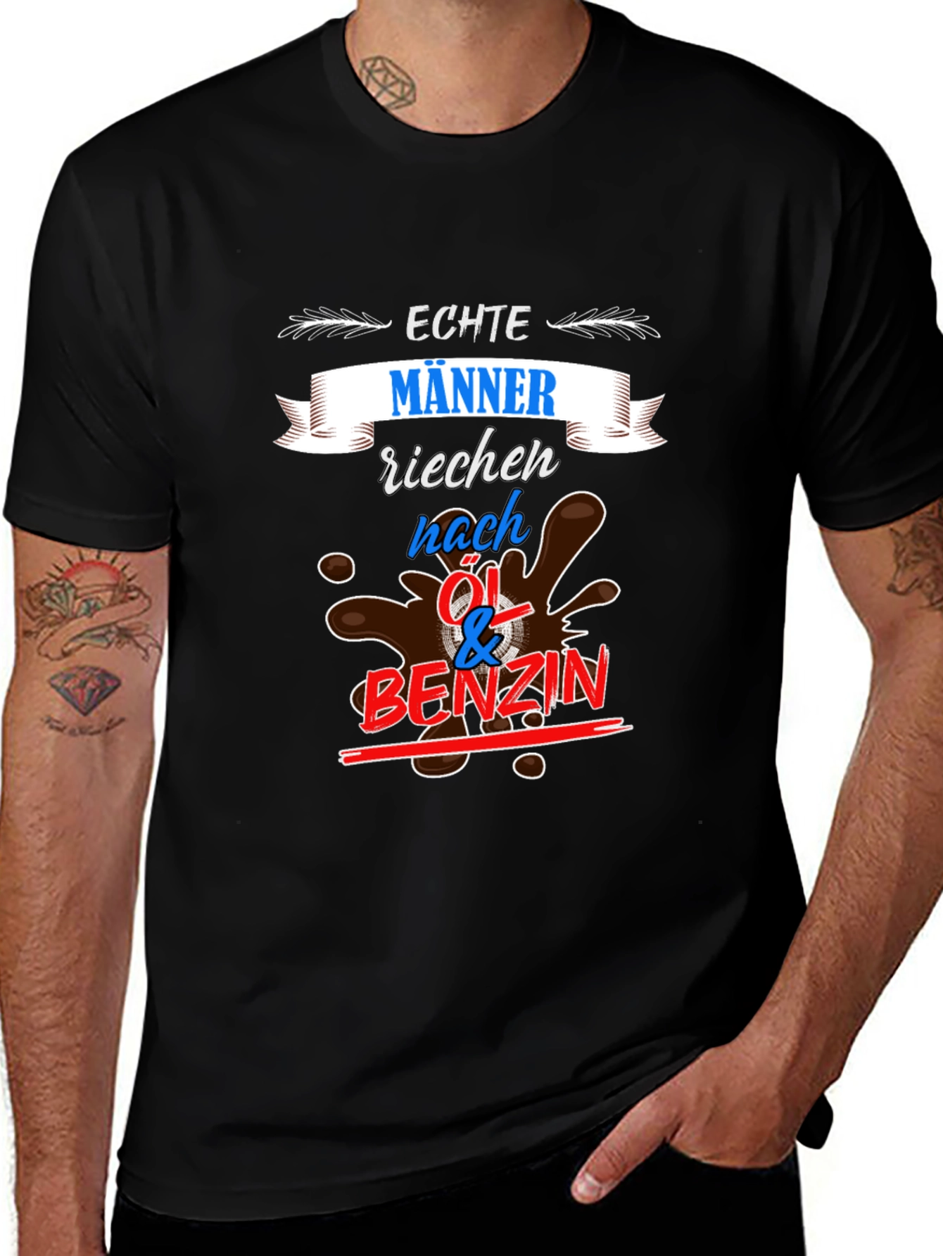 Echte Manner Oil & Benzin Graphic T-Shirt
