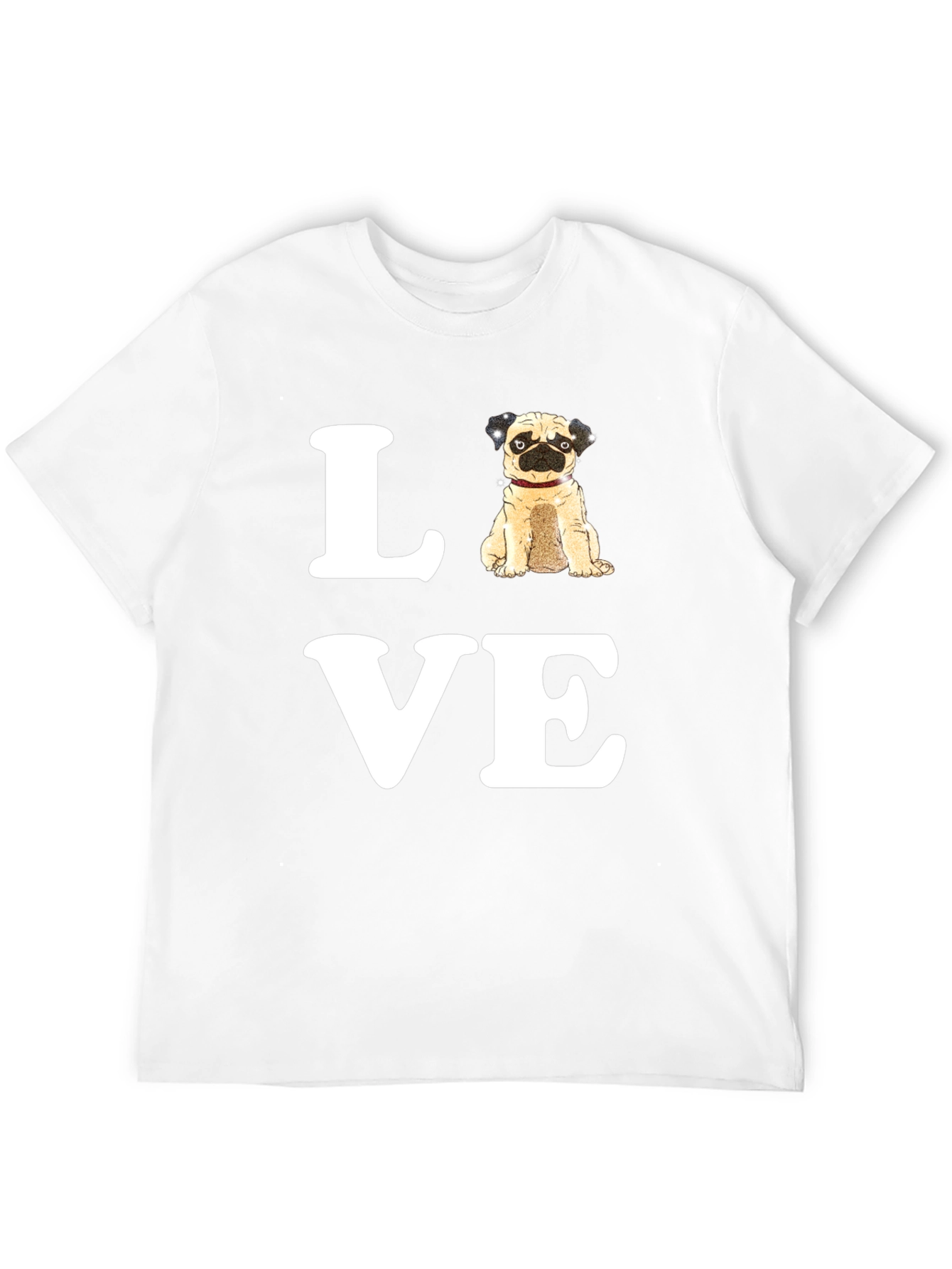Pug Love Graphic T-Shirt - Black