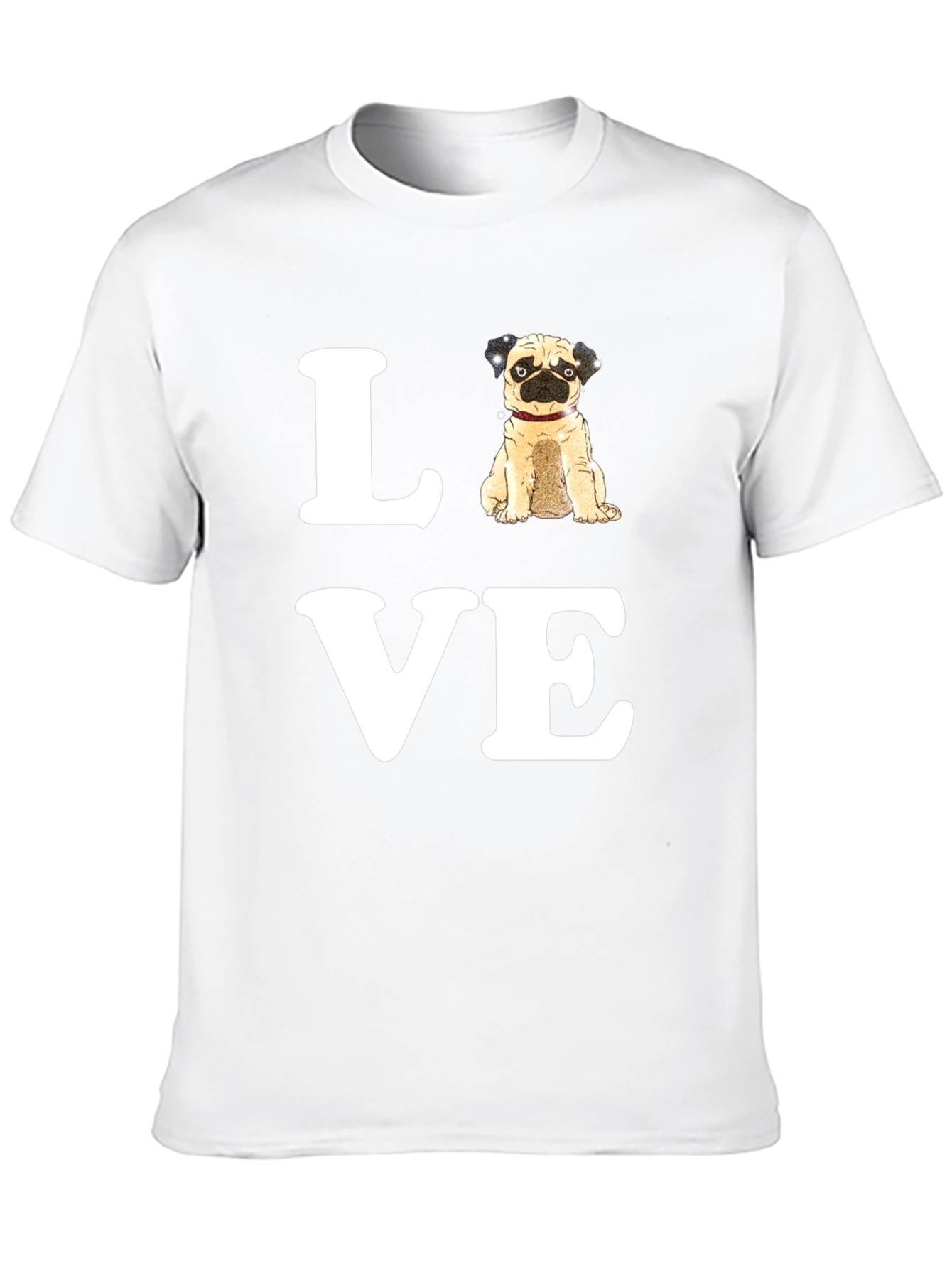 Pug Love Graphic T-Shirt - Black