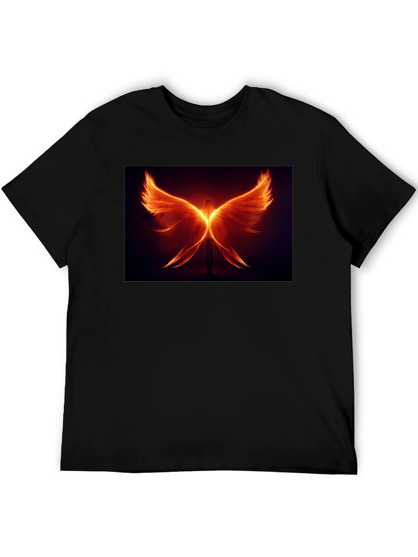 Fiery Wings Graphic Black T-Shirt