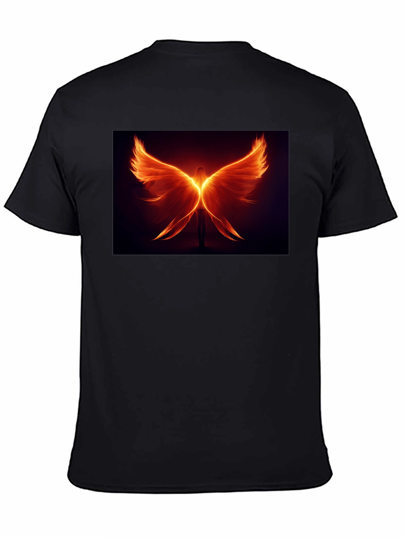 Fiery Wings Graphic Black T-Shirt