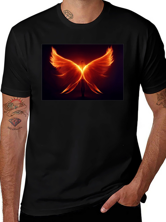 Fiery Wings Graphic Black T-Shirt