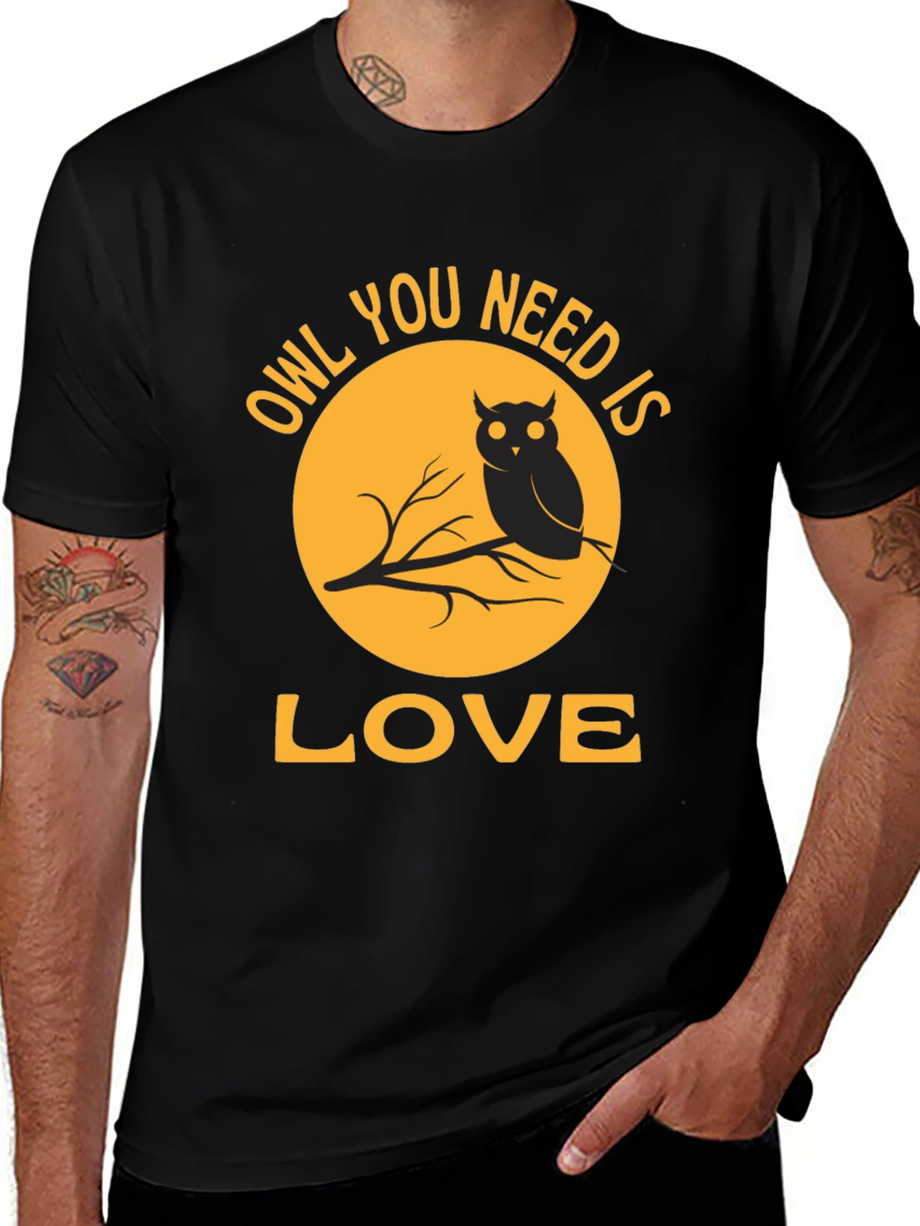 Owl You Need Is Love T-Shirt - Black