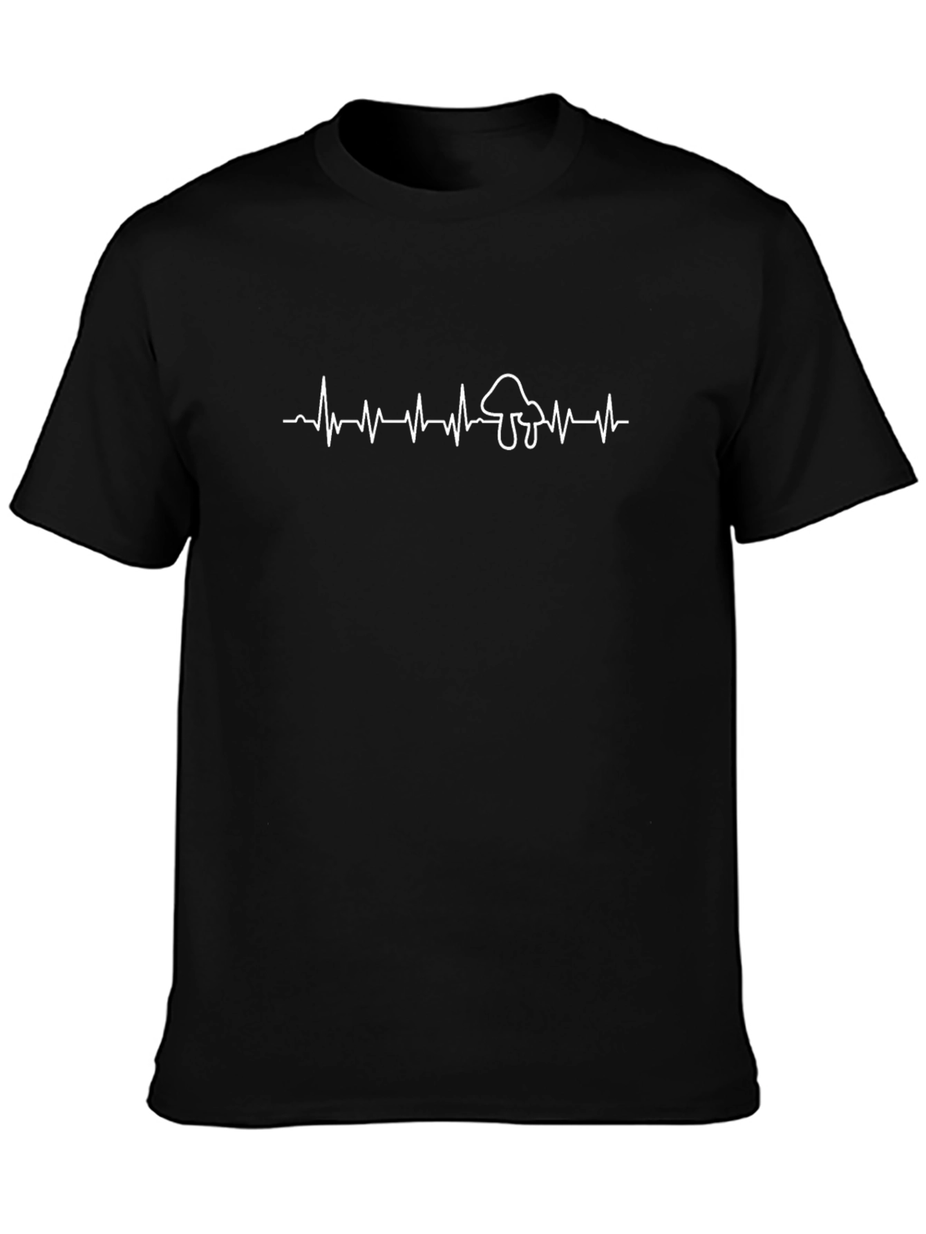 Mushroom Heartbeat Graphic Tee - Black
