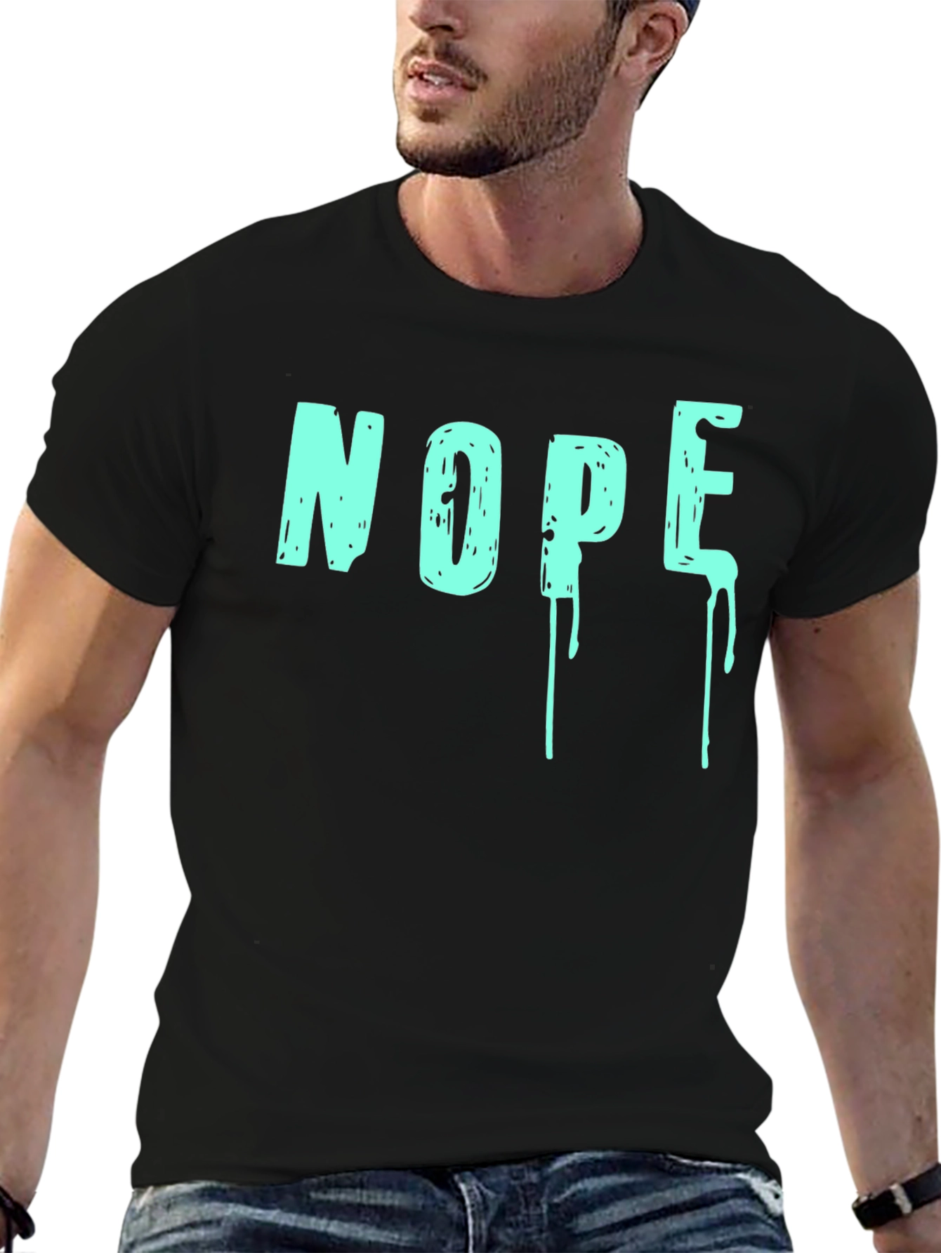 Nope Graphic T-Shirt - Mens Crew Neck