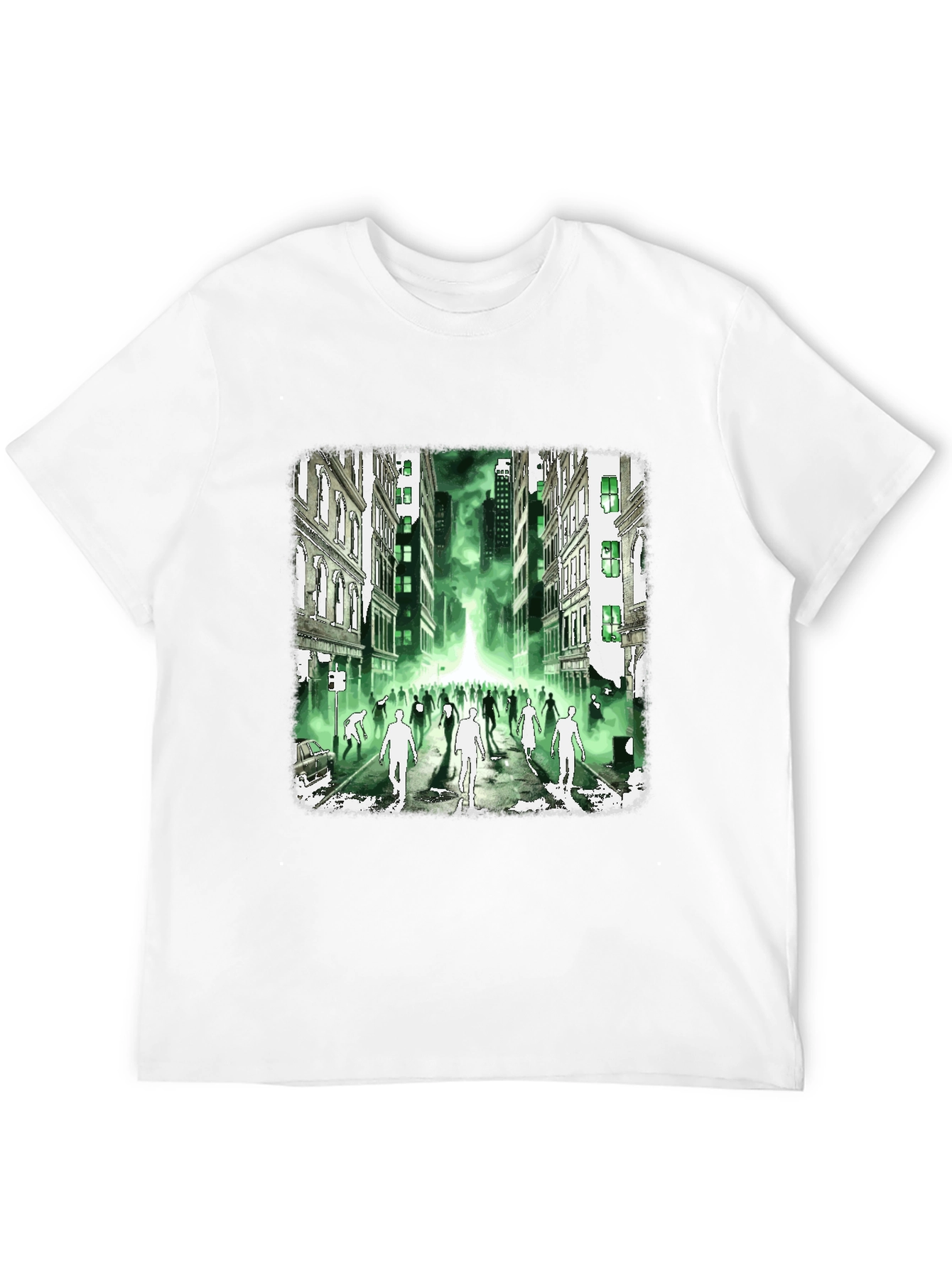 Zombie City T-Shirt - Green Glow Undead Design