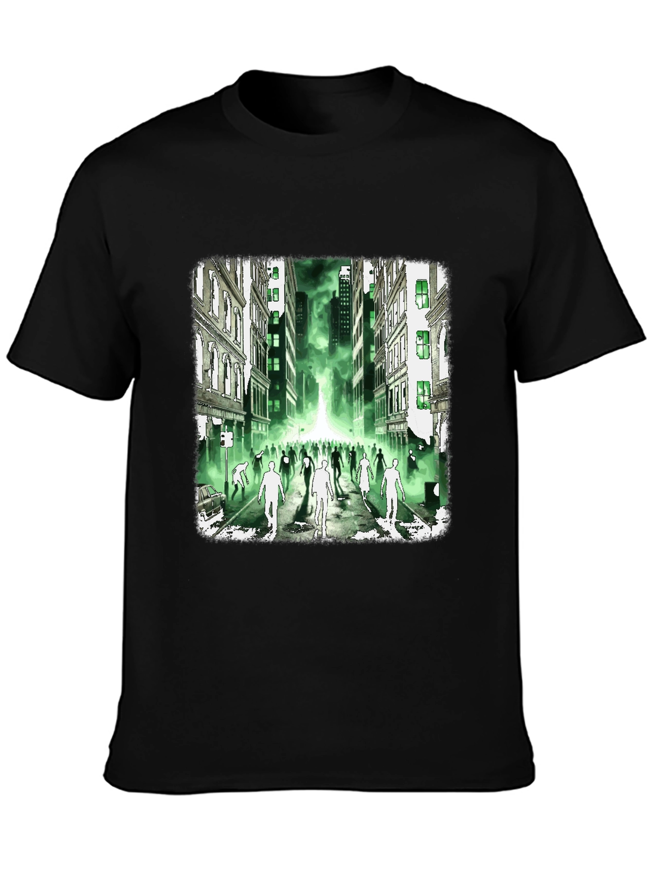 Zombie City T-Shirt - Green Glow Undead Design