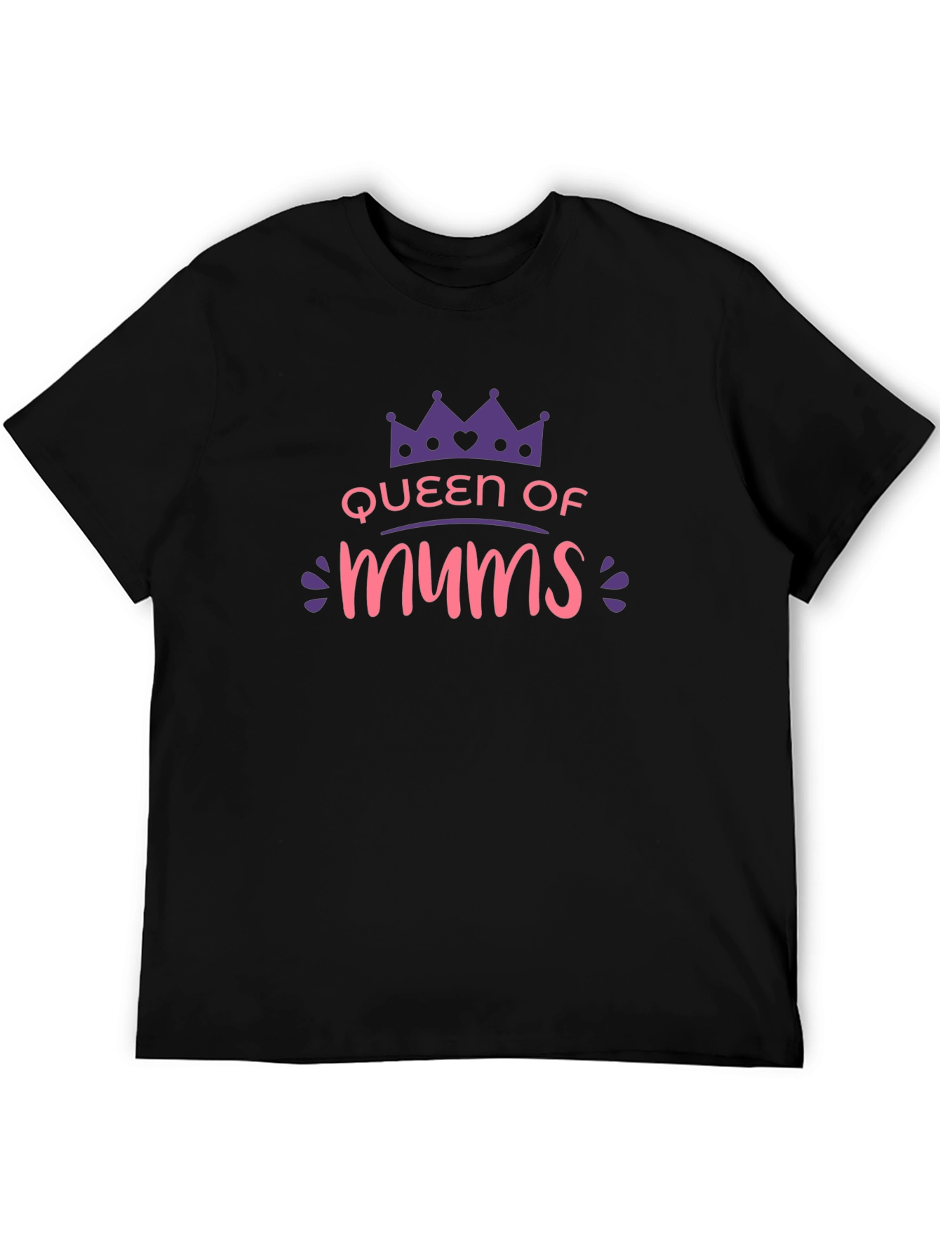 Queen of Mums Graphic T-Shirt - Black