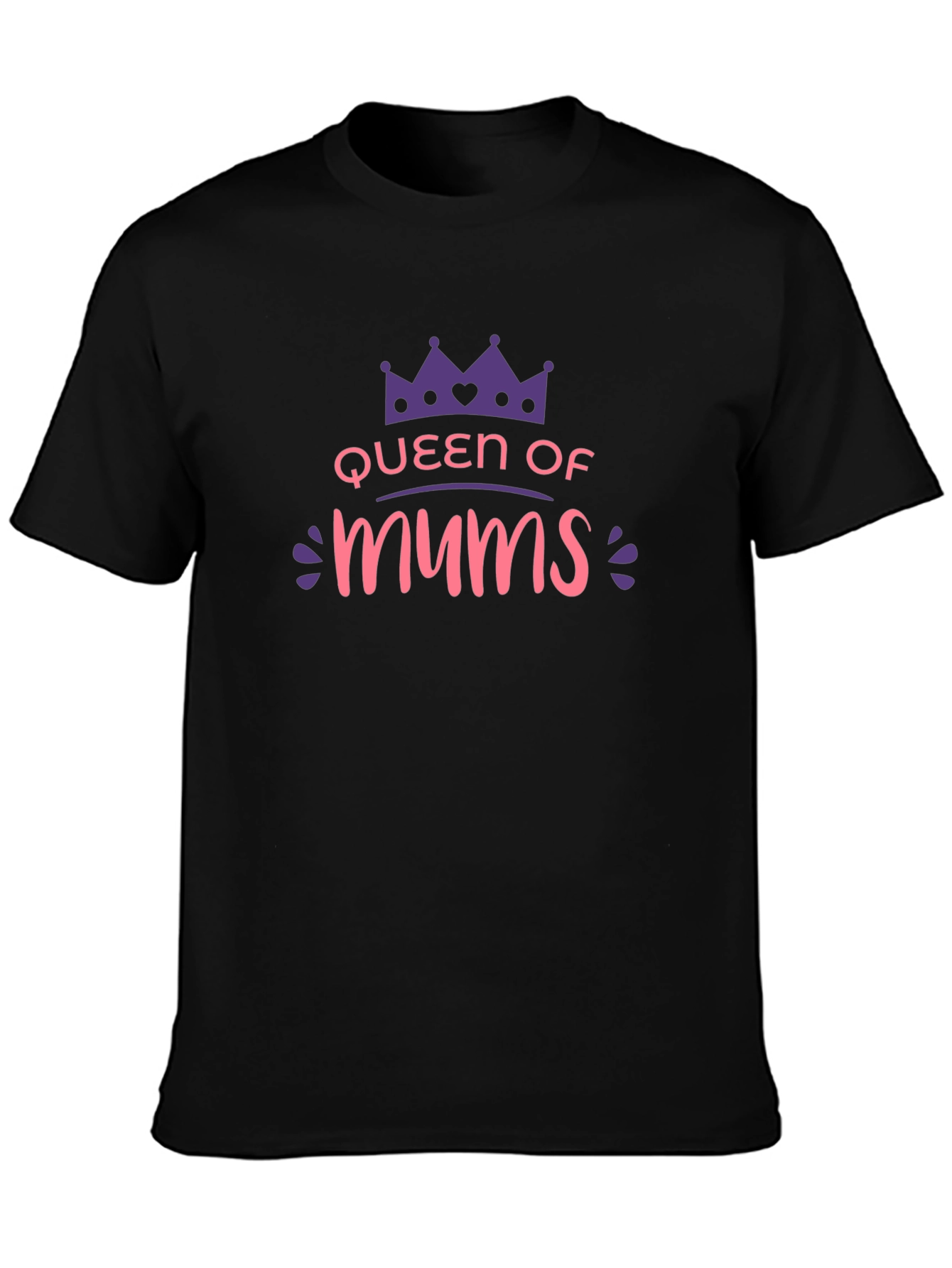 Queen of Mums Graphic T-Shirt - Black