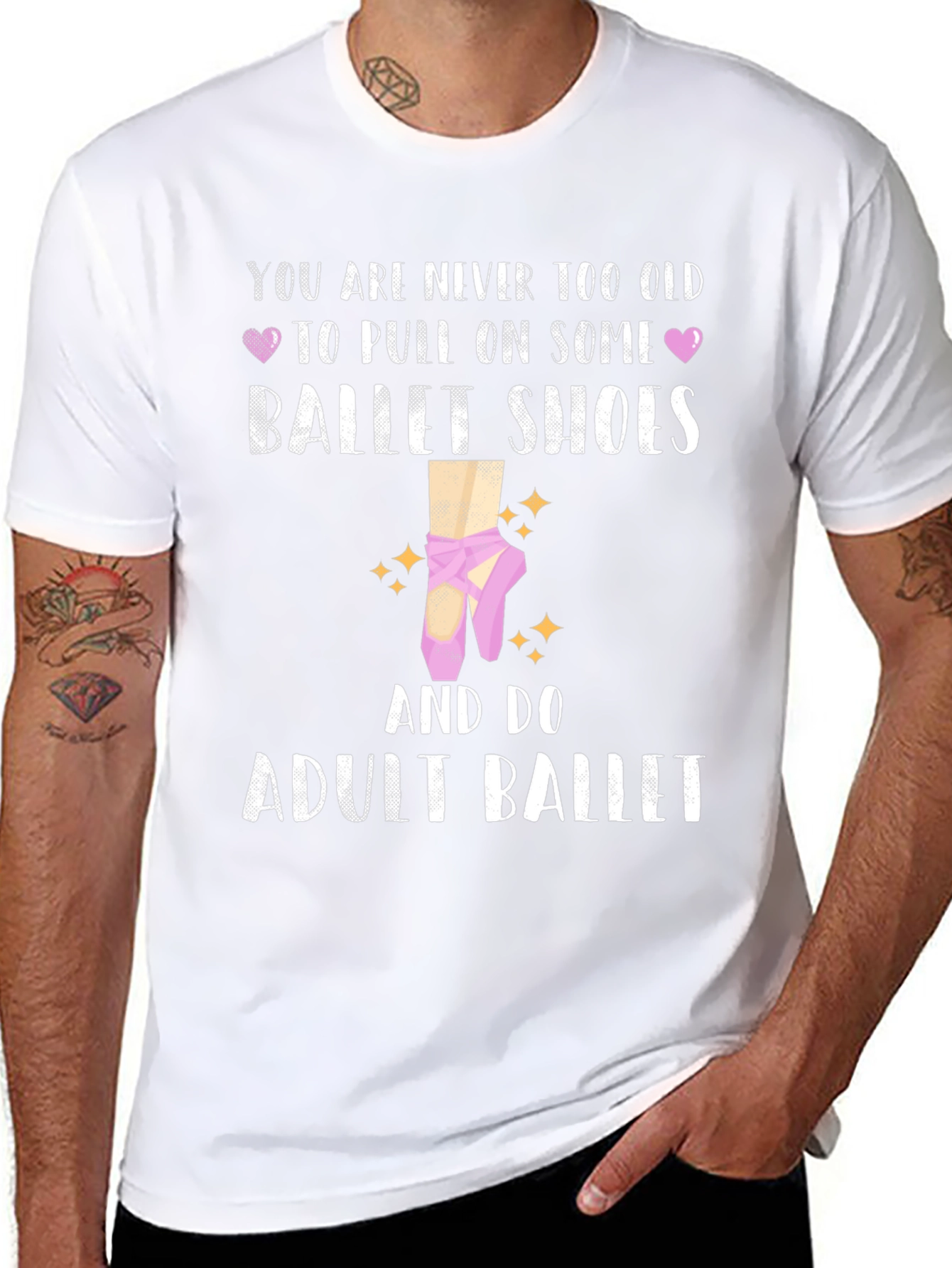 Adult Ballet T-Shirt: Never Too Old Ballet Shoes