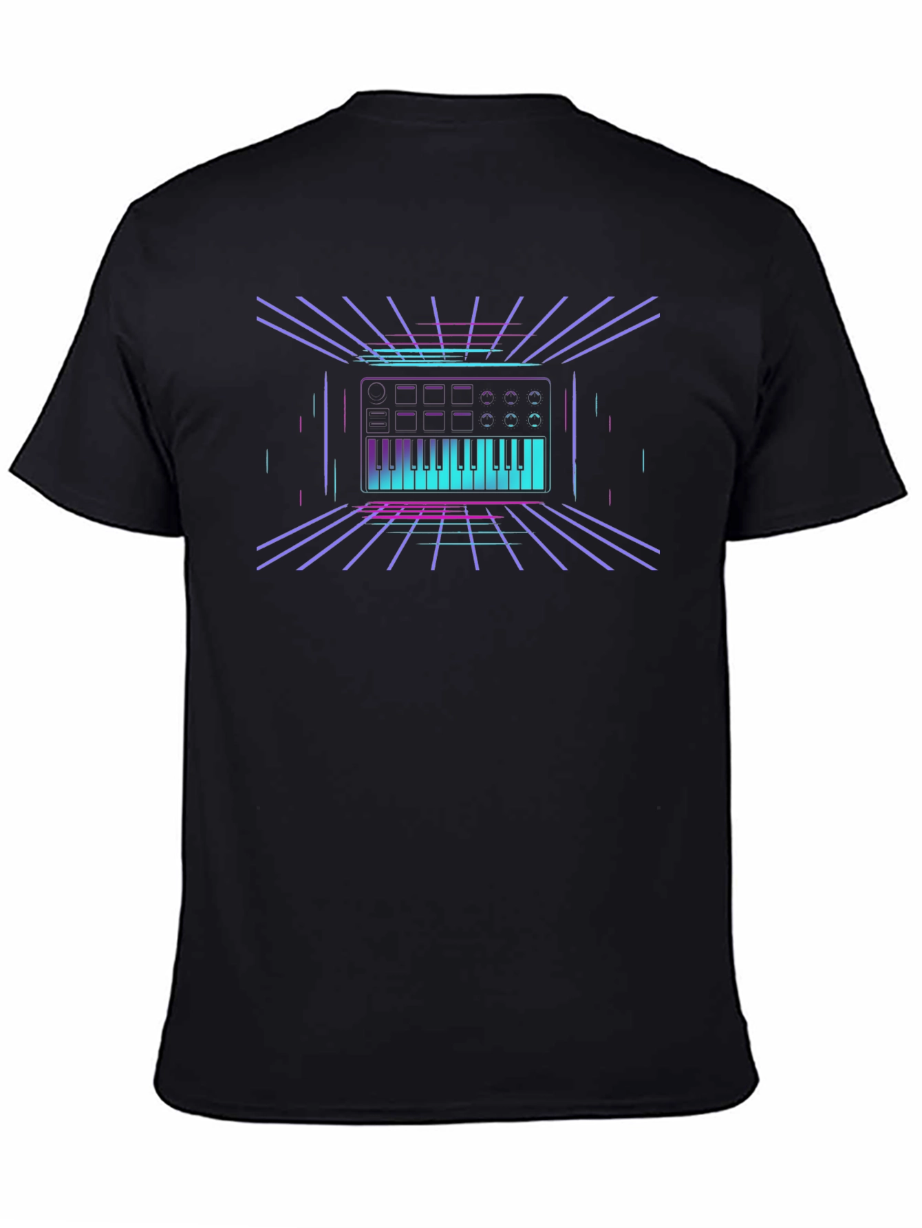 Synthwave Keyboard T-Shirt - Retro 80s Style
