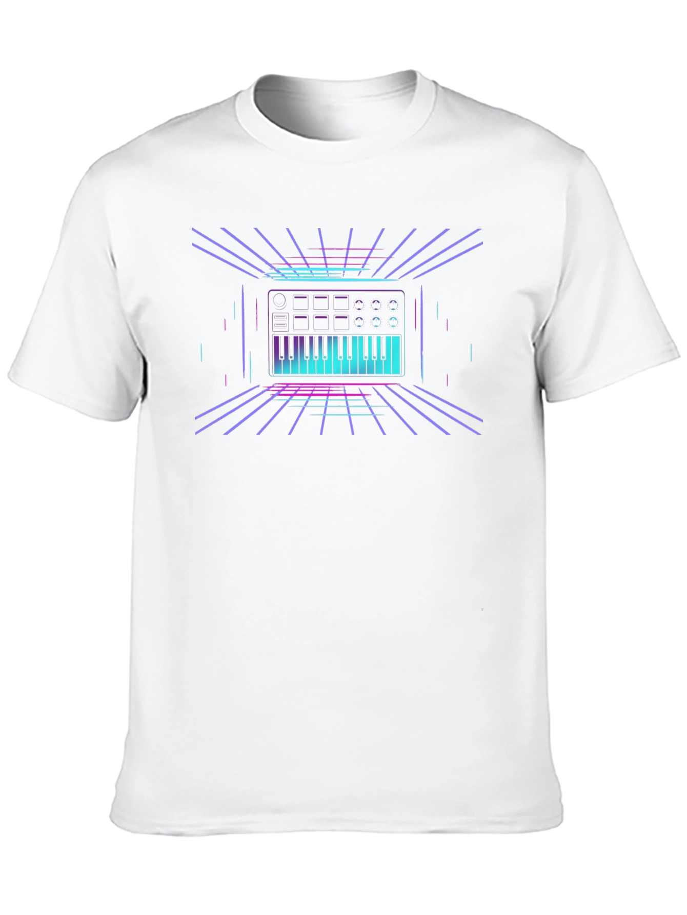 Synthwave Keyboard T-Shirt - Retro 80s Style