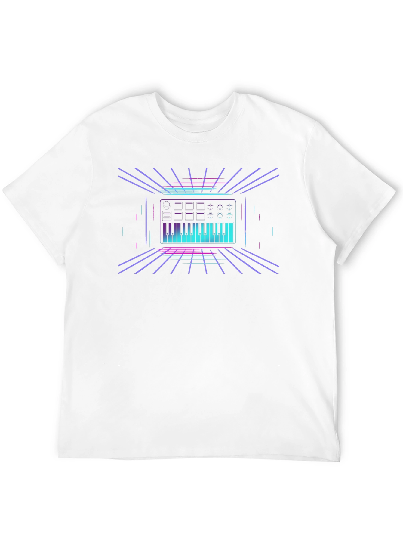 Synthwave Keyboard T-Shirt - Retro 80s Style
